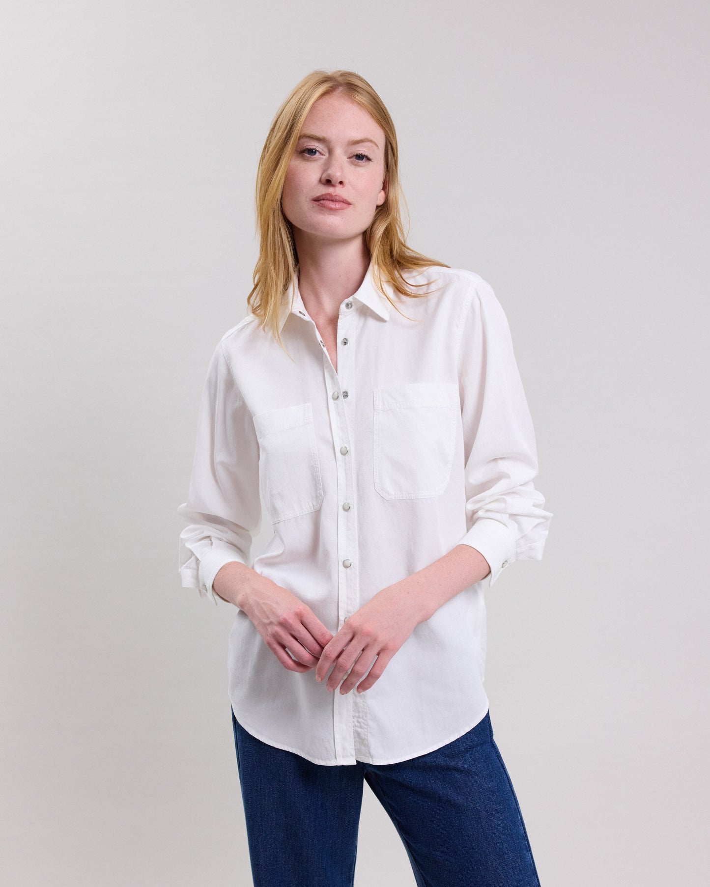 Chemise Femme en gabardine de coton Ecru Chandler