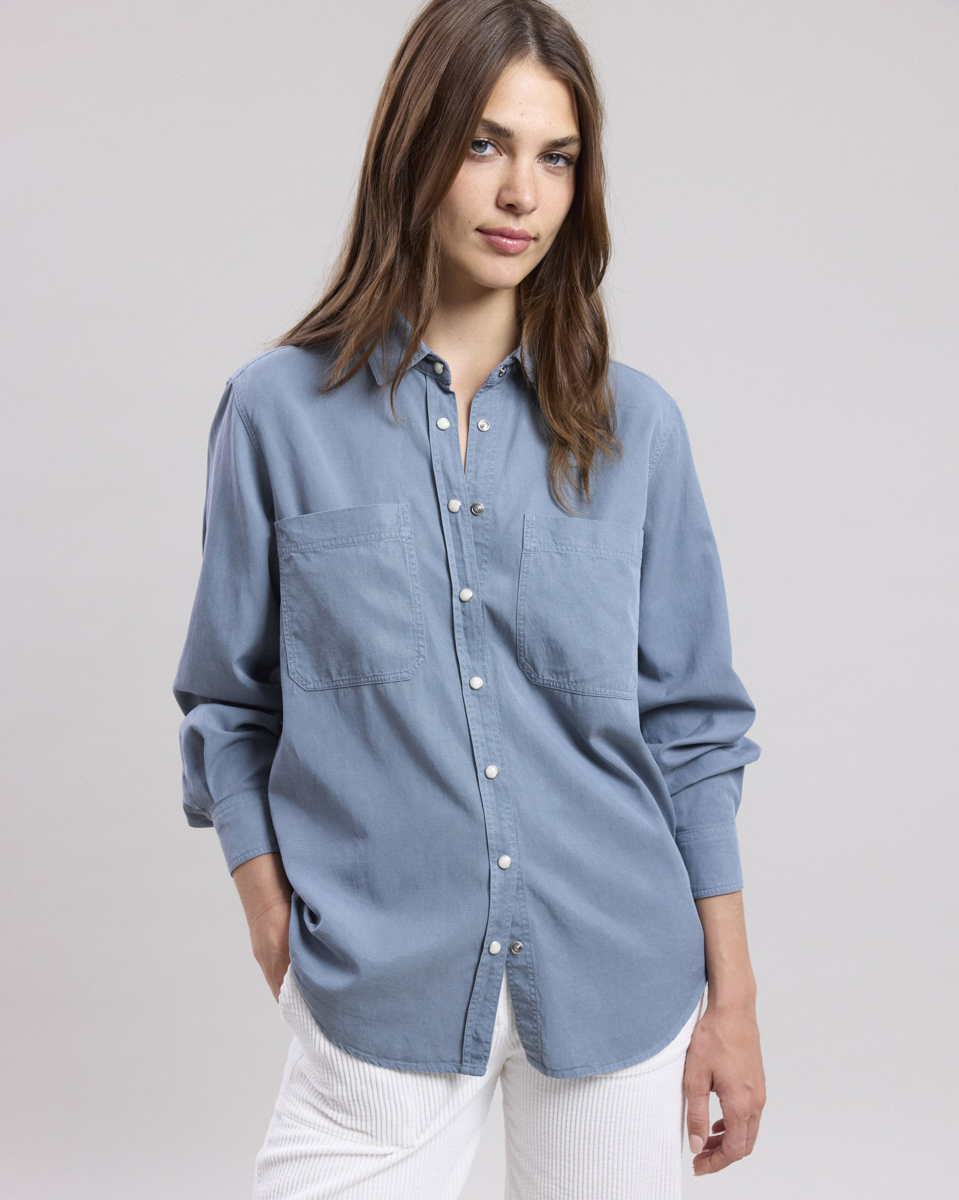 Chemise Femme en gabardine de coton Bleu Chandler BCCD604-32