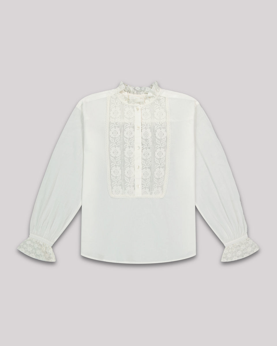 Clem Girl's Off-White cotton veil Shirt - Image principale