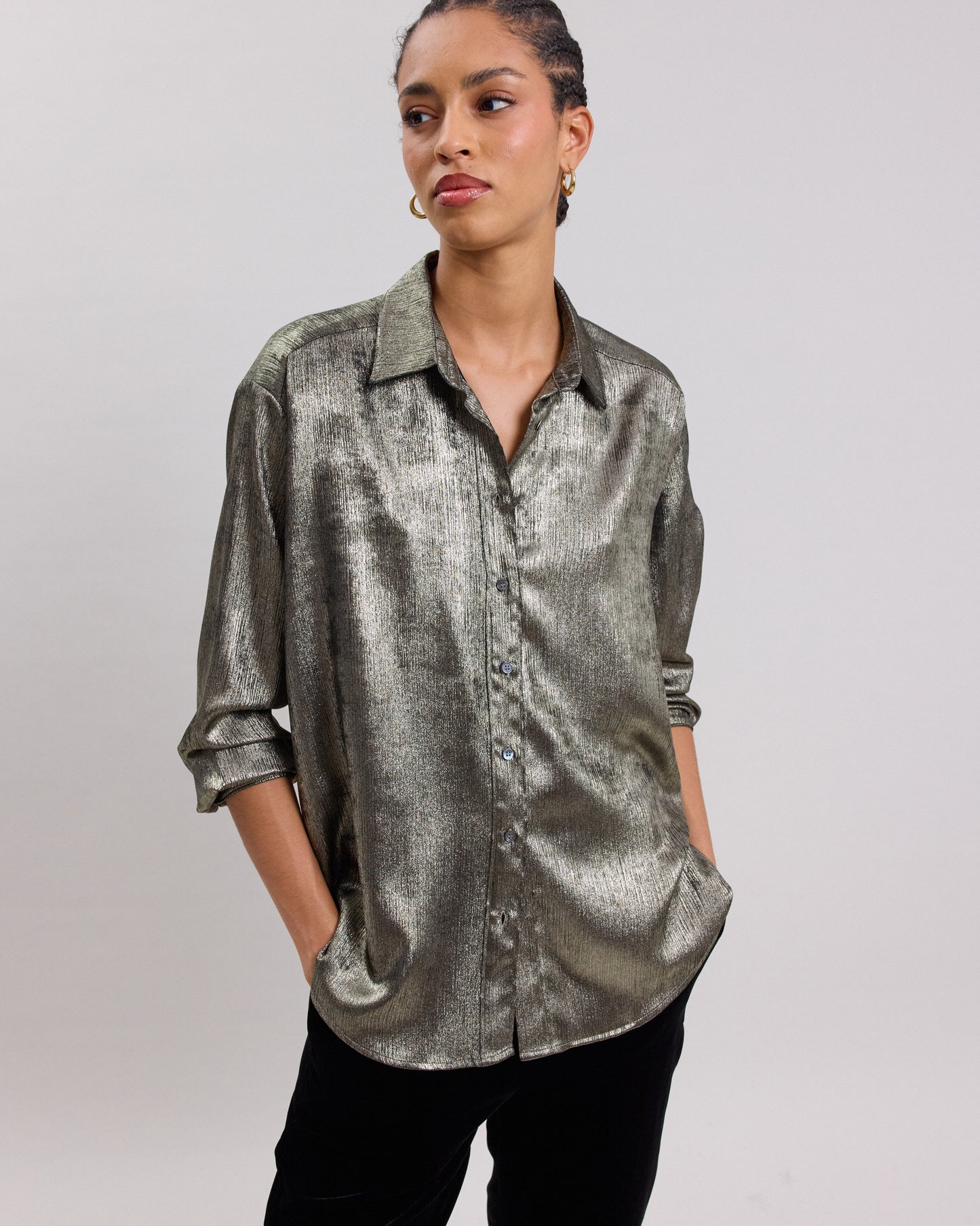 Cinema Women's gold lamé shirt