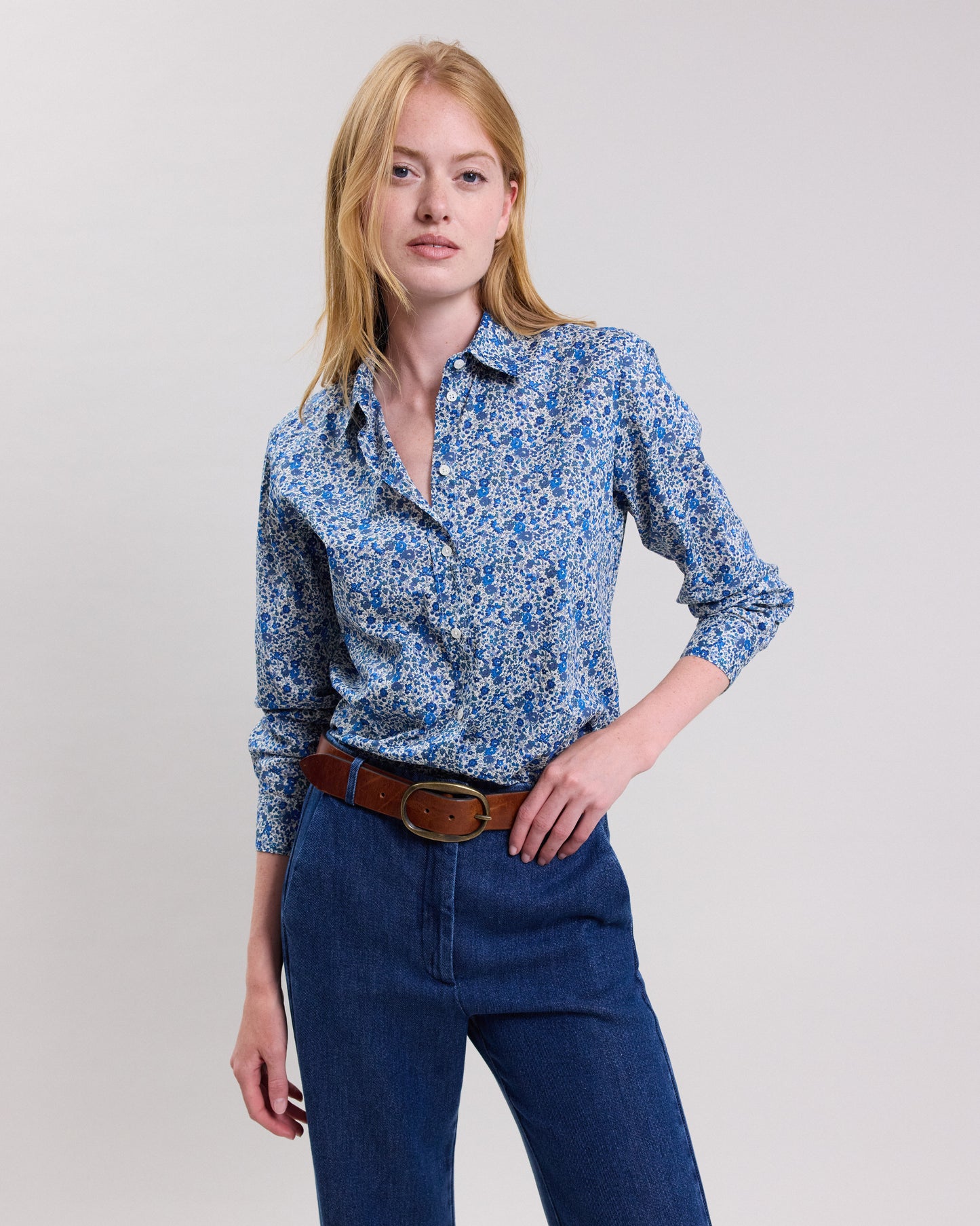 Coraz Women's blue Liberty print cotton Shirt