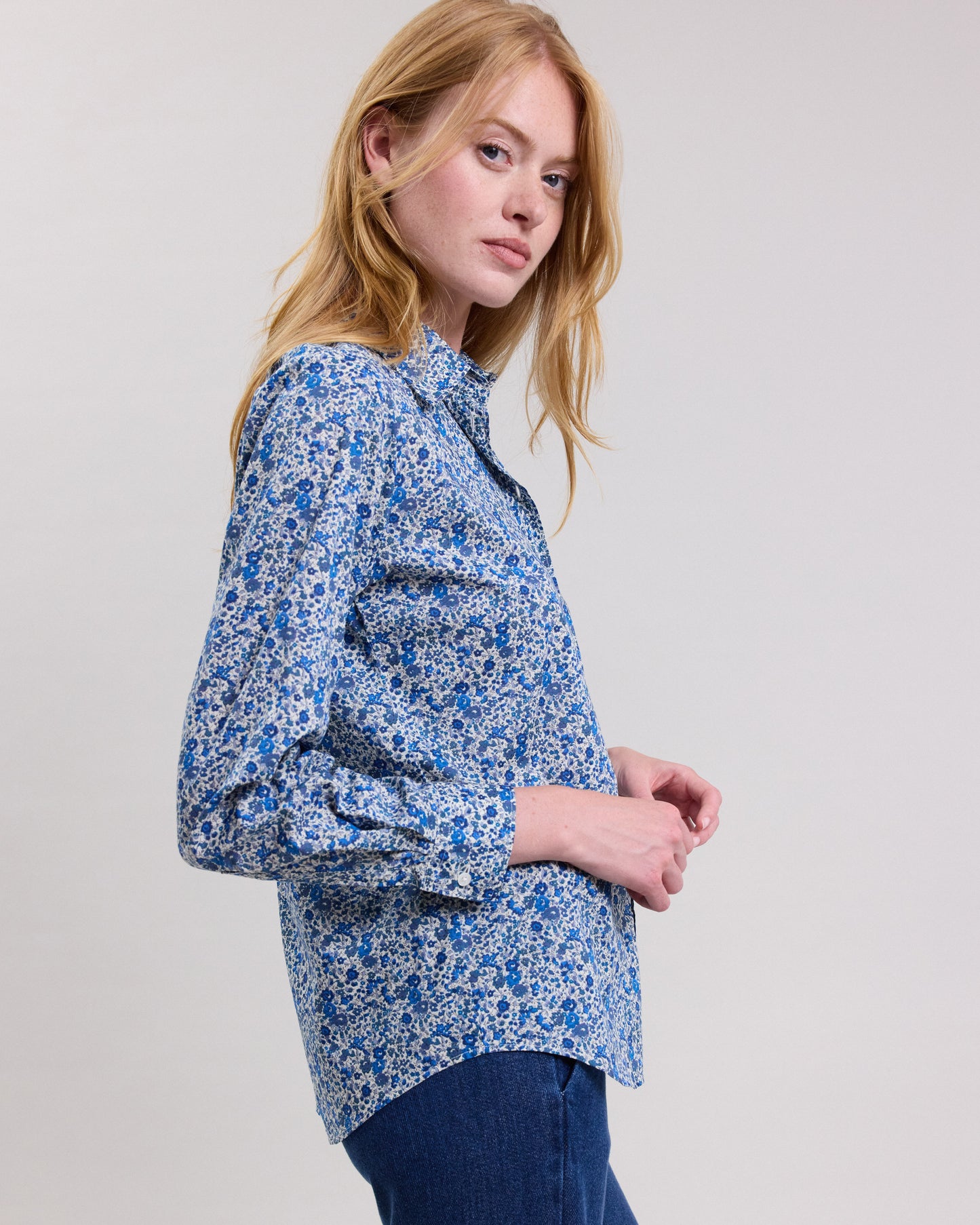 Coraz Women's blue Liberty print cotton Shirt