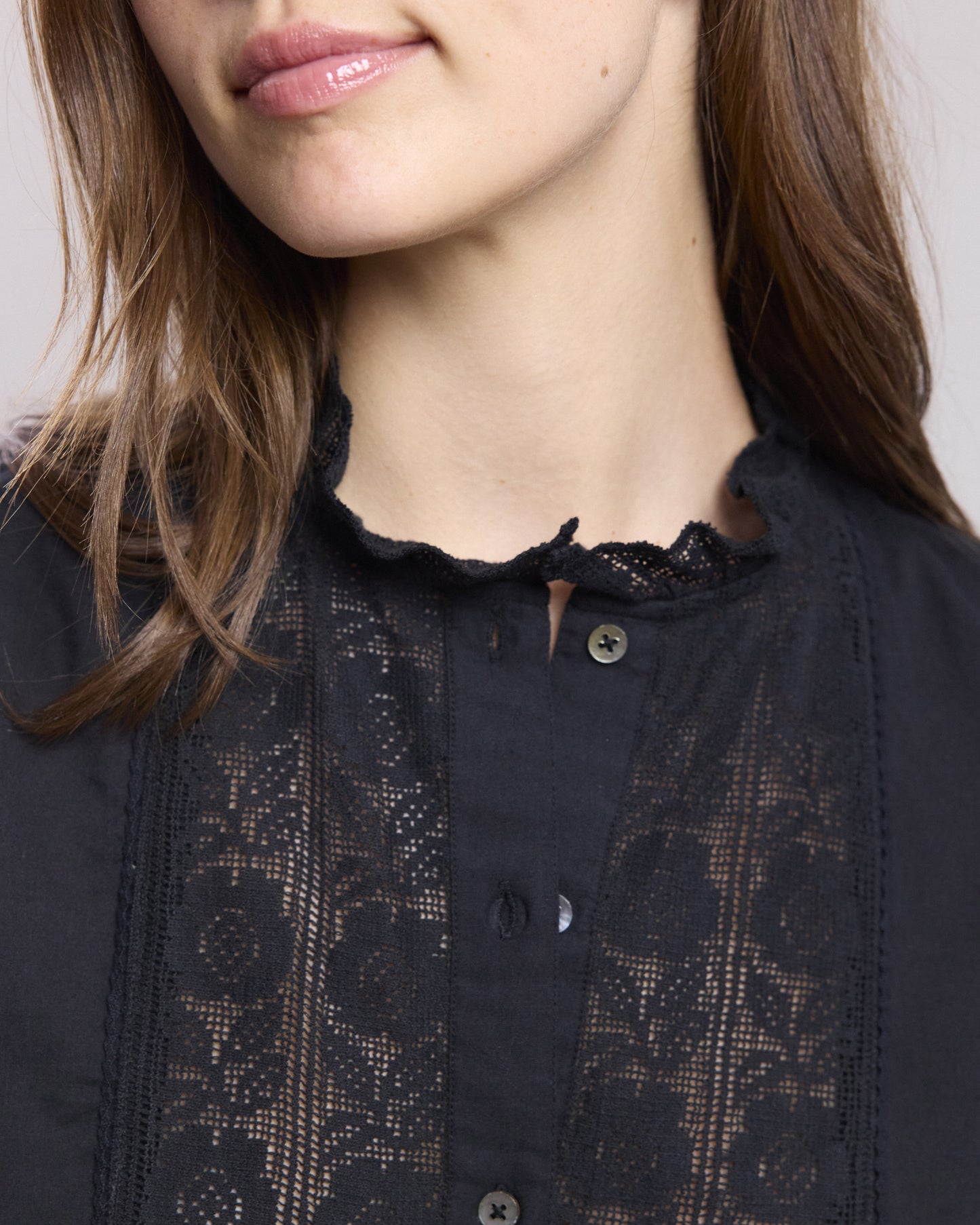 Clem Women's Black cotton veil Shirt