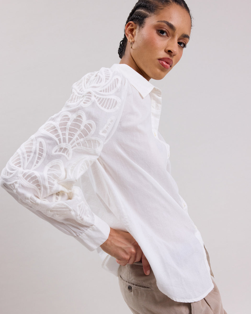 Cherry Women's Off-White cotton veil Shirt - Image principale