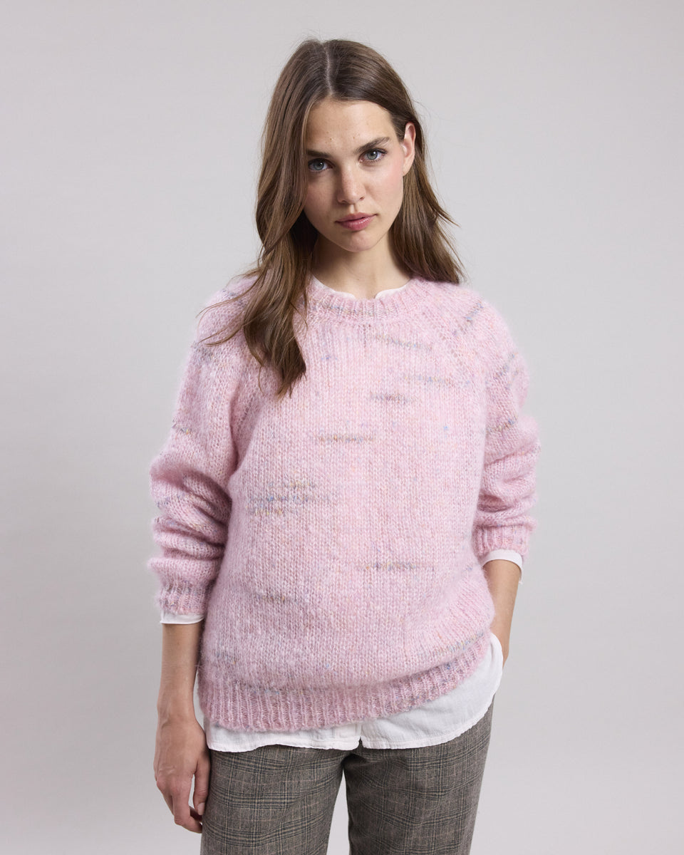 Pull Femme en mohair mélangé Rose Maizy - Image principale