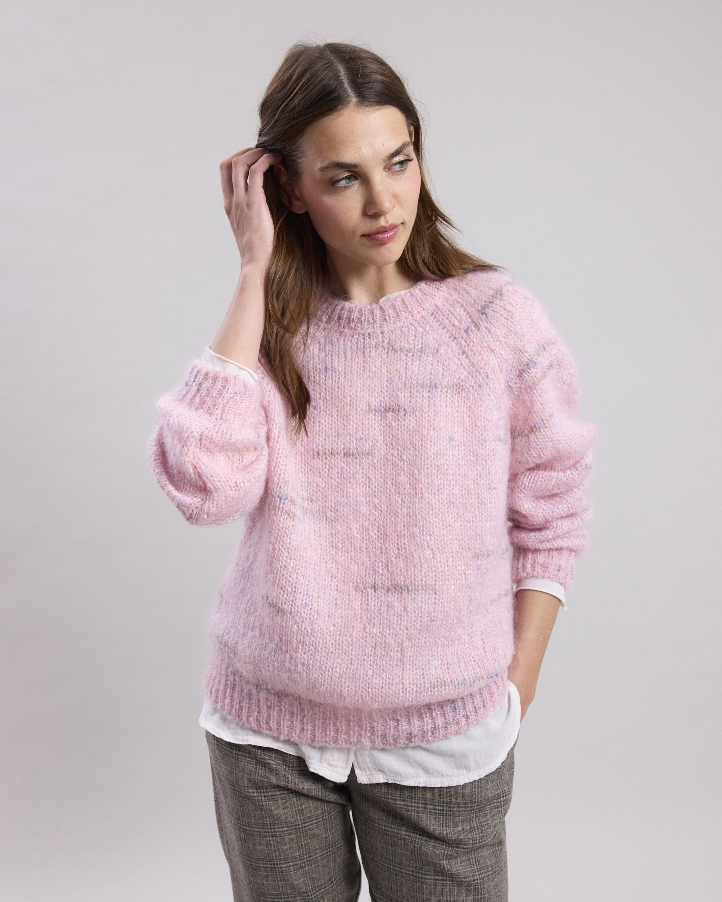 Maizy Women's Pink mohair blend Sweater