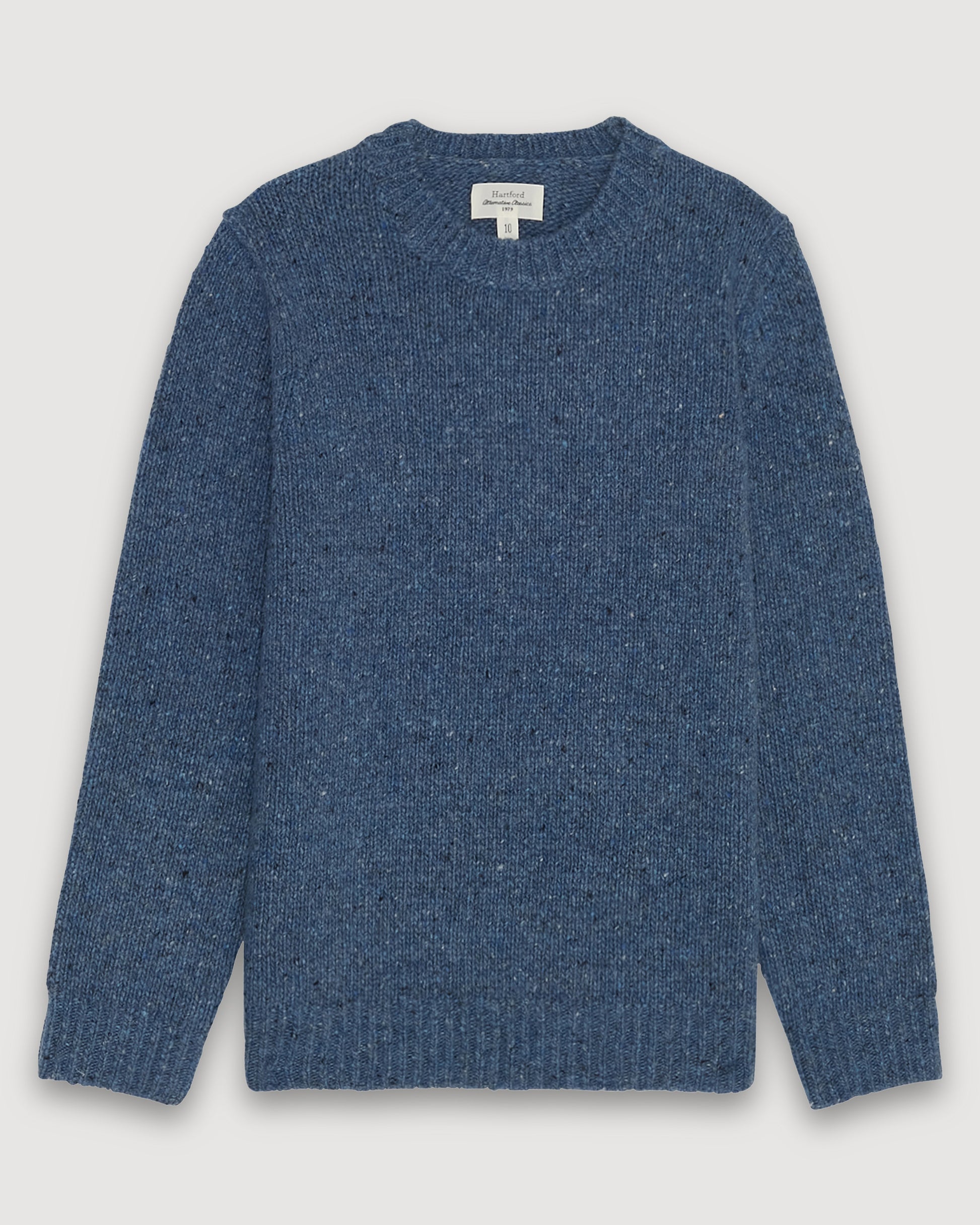 Pull Garcon en donegal de laine & alpaga Bleu denim BCMAB315-03