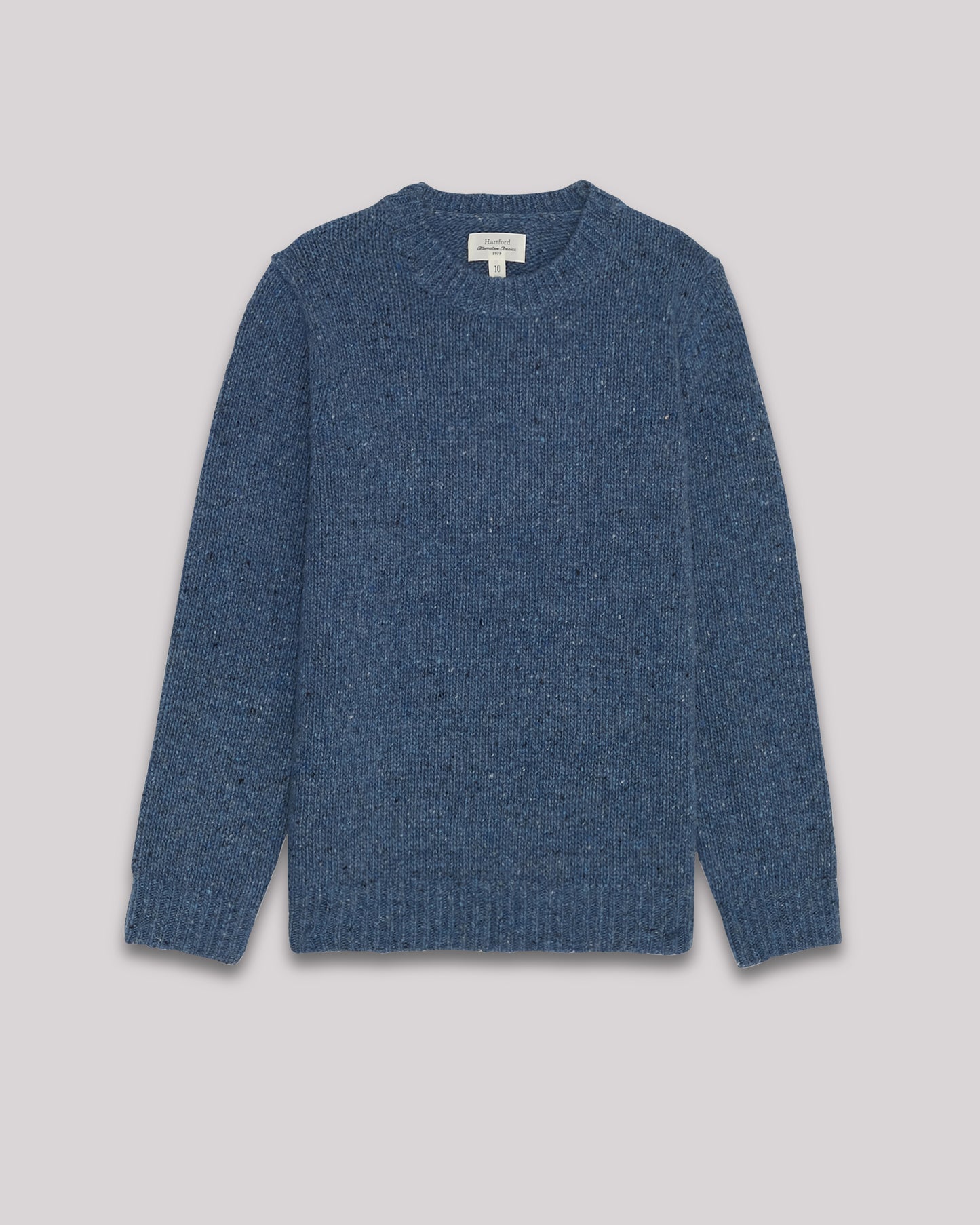 Pull Garcon en donegal de laine & alpaga Bleu denim