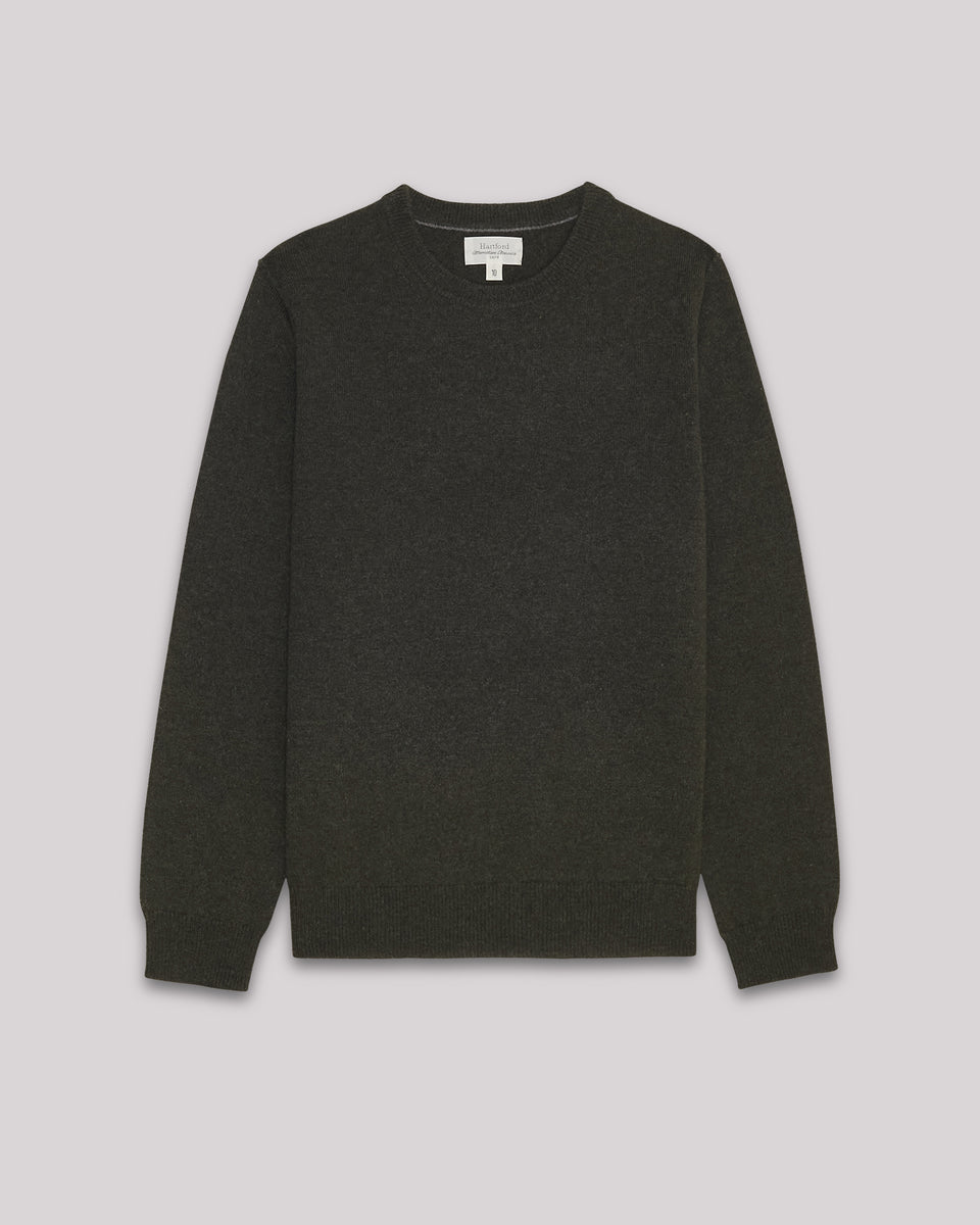 Boy's Forest green wool & cashmere Sweater - Image principale