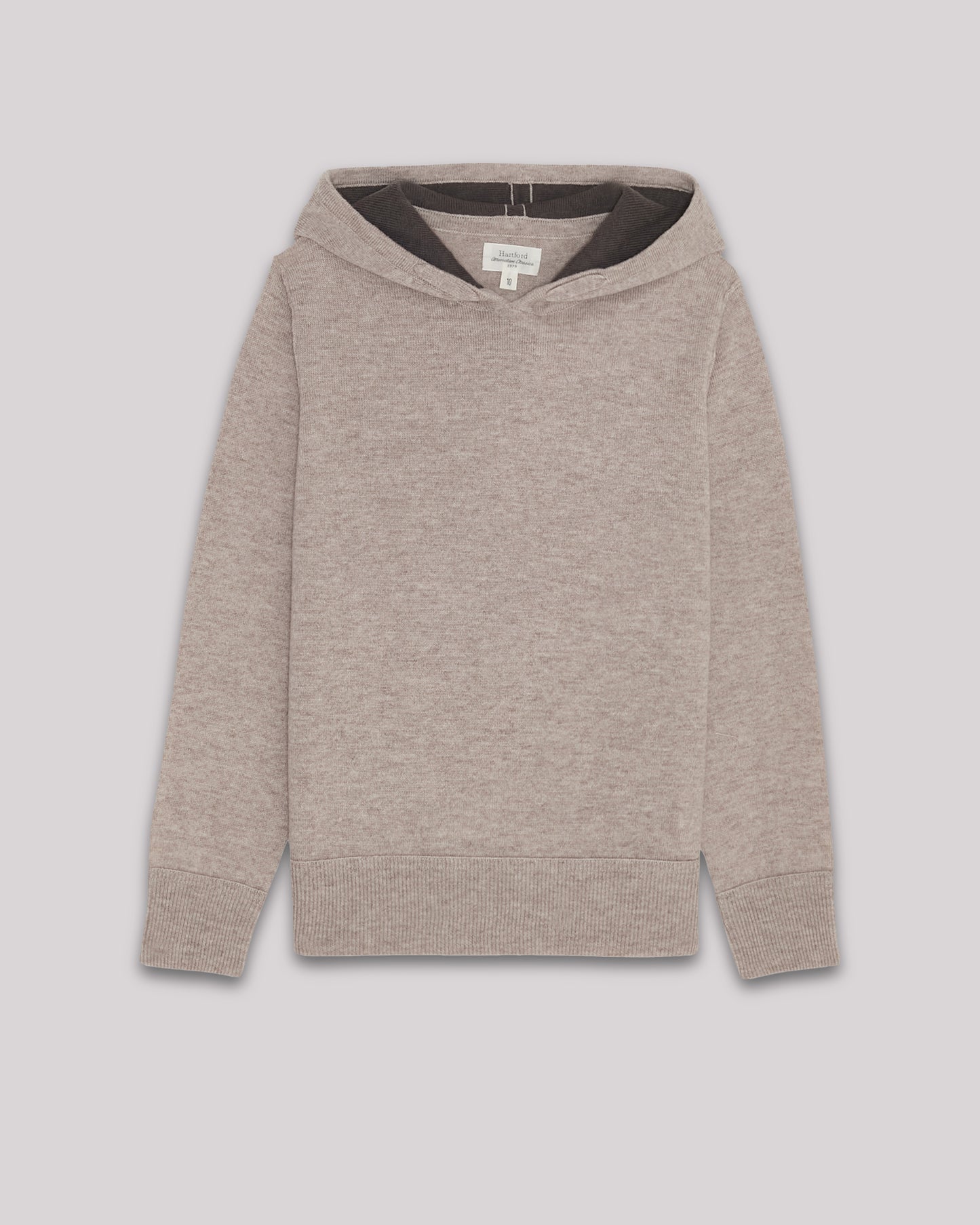 Boy's Beige wool & cashmere Hoody Sweater