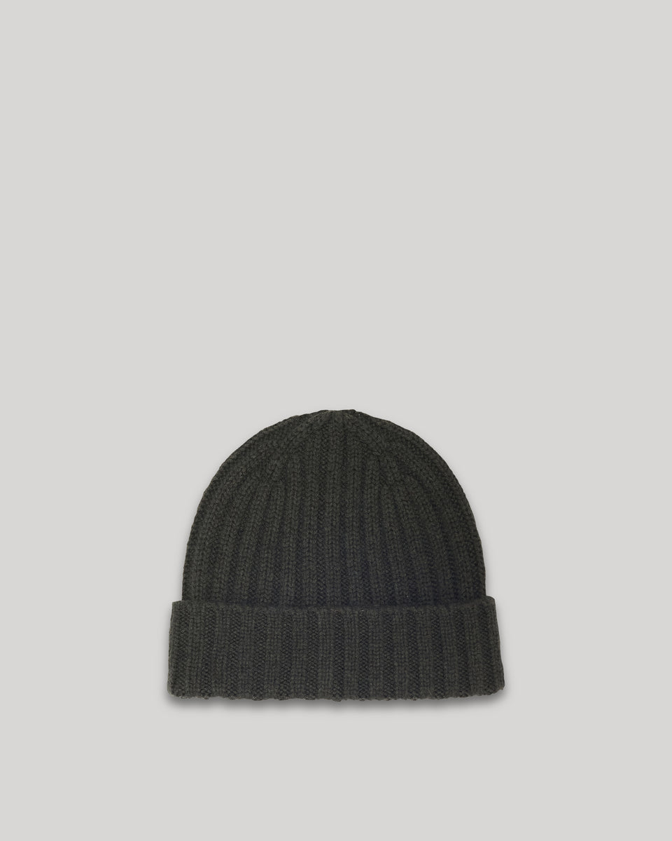 Boy's Forest Green wool & cashmere Beanie - Image principale