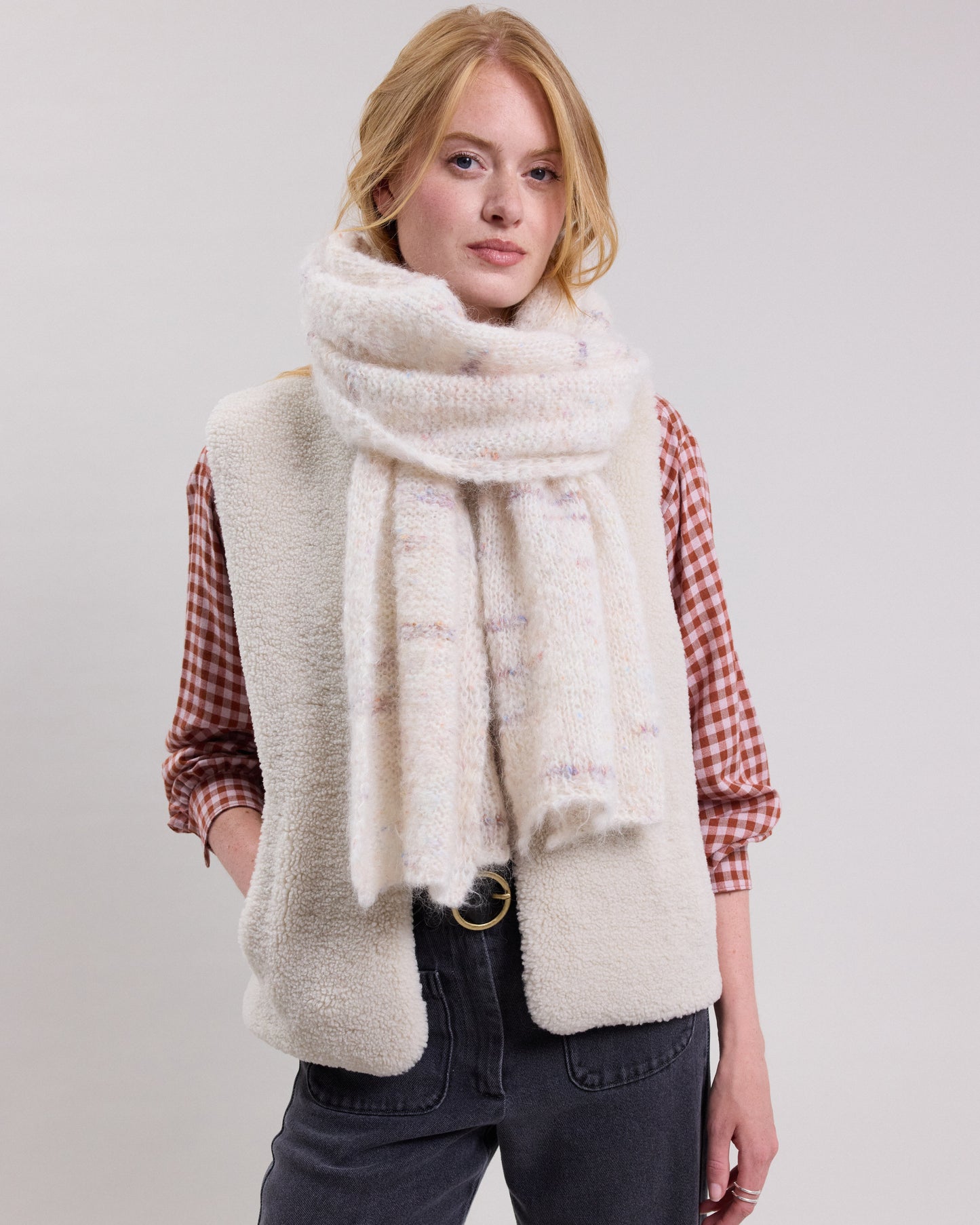 Mela Women's Off-White mohair blend Scarf