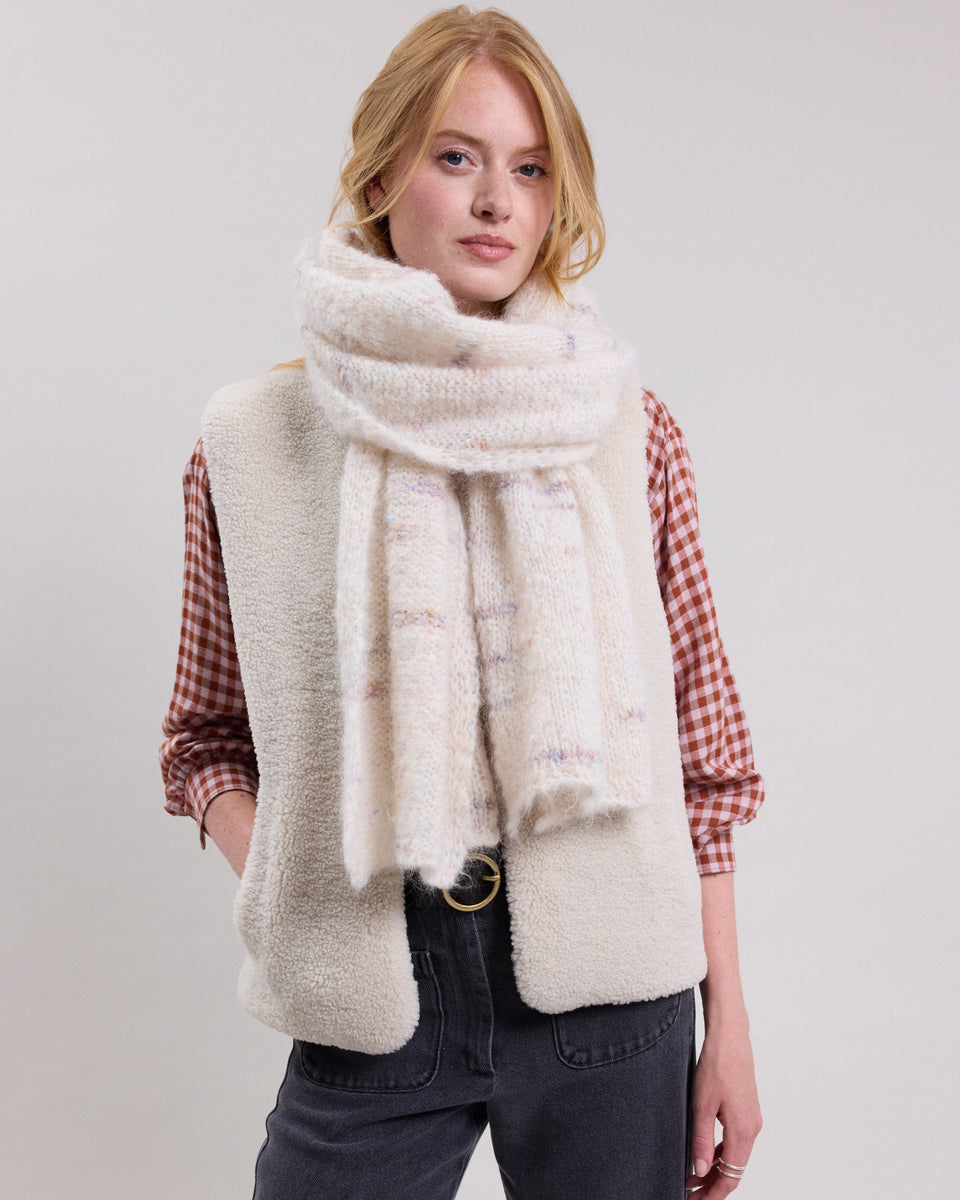 Mela Women's Off-White mohair blend Scarf - Image principale