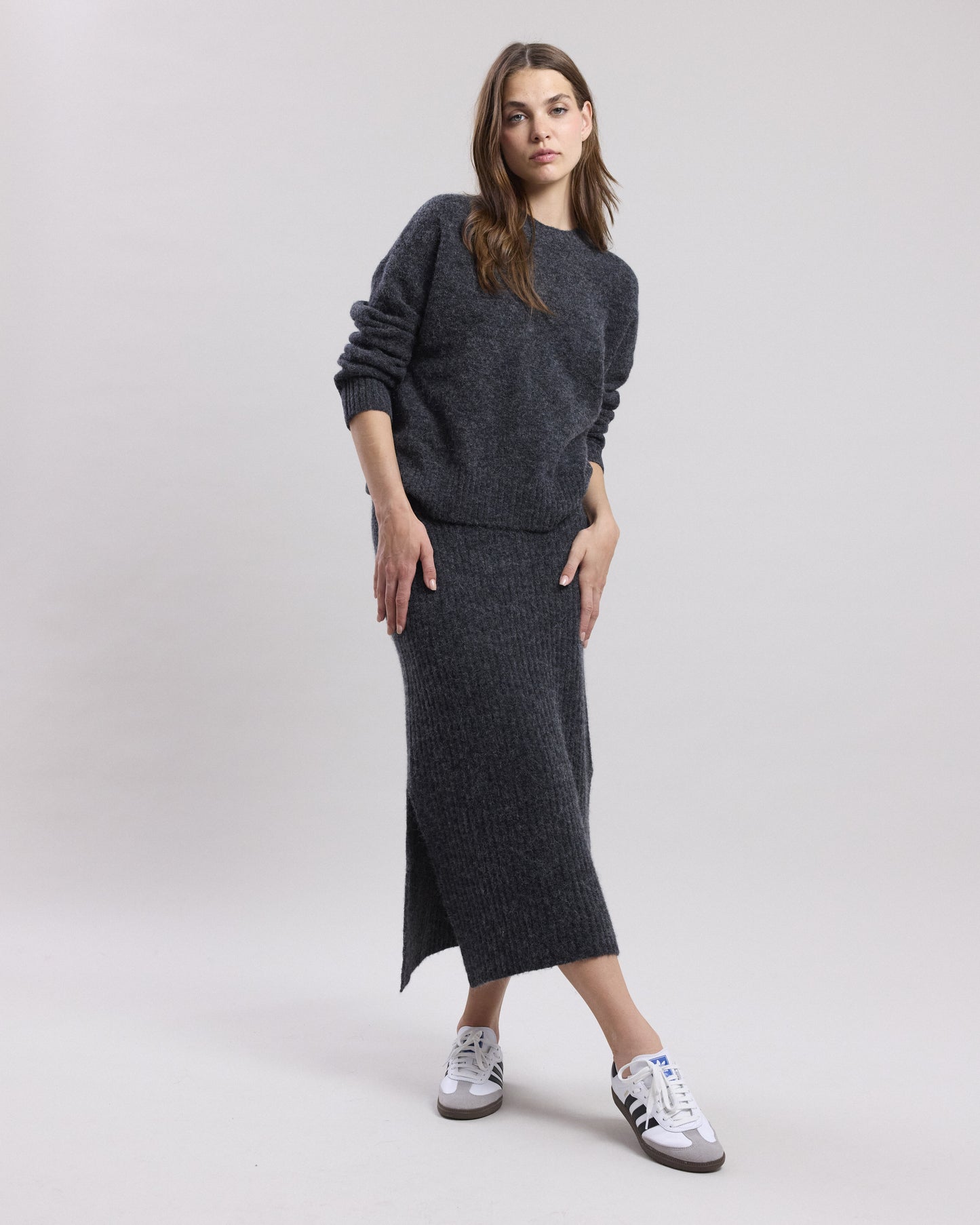 Matrix Women's Anthracite alpaca & merino wool Sweater