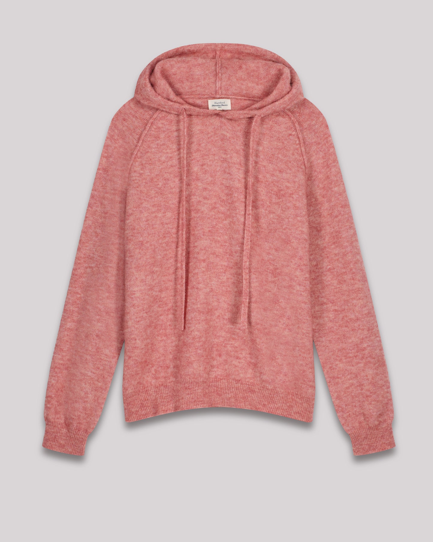 Pull Femme en alpaga & laine mérinos Rose chiné Macle Hoody BCMK510-04