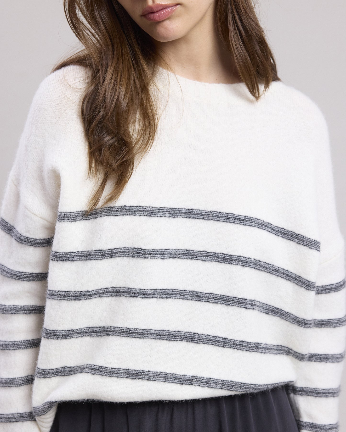 Manta Women's Off-White striped alpaca & merino wool Sweater