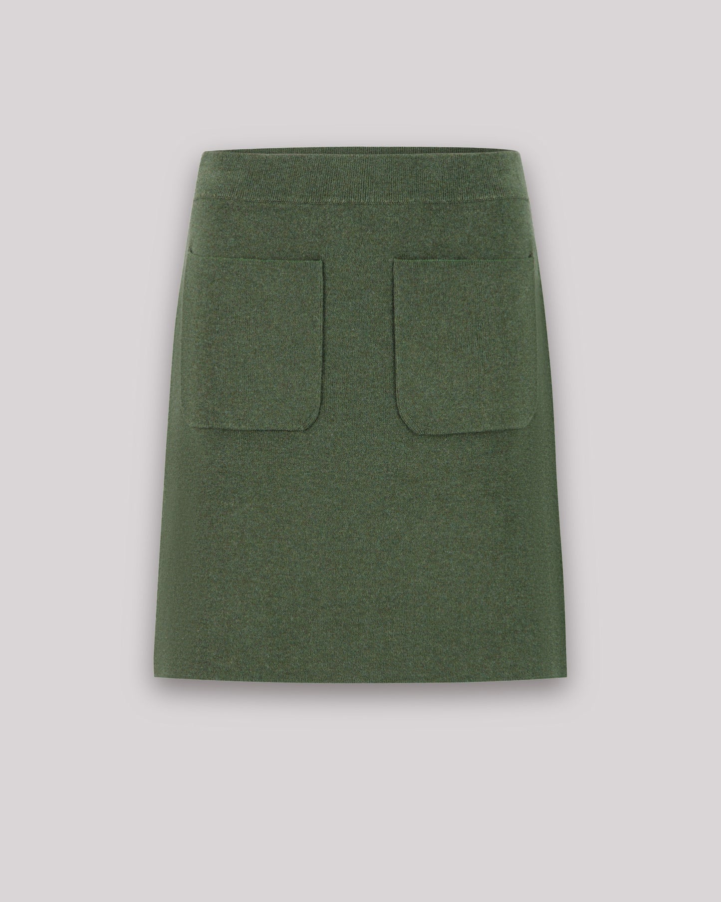 Jupe Femme en viscose et laine mérinos mélangées Vert Militaire Messina