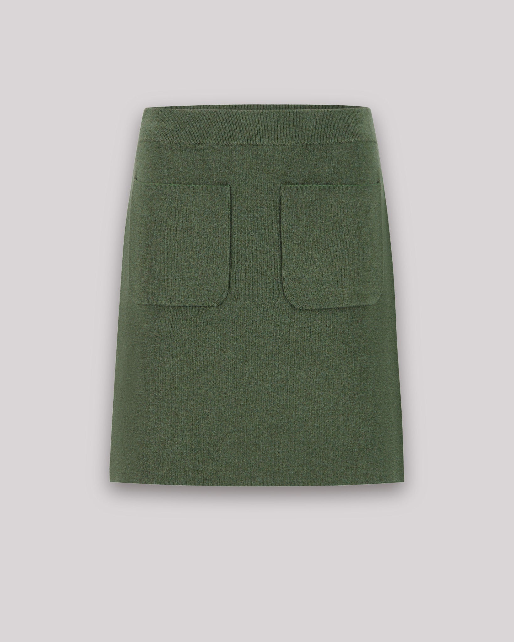 Jupe Femme en viscose et laine mérinos mélangées Vert Militaire Messina BCNK518-01