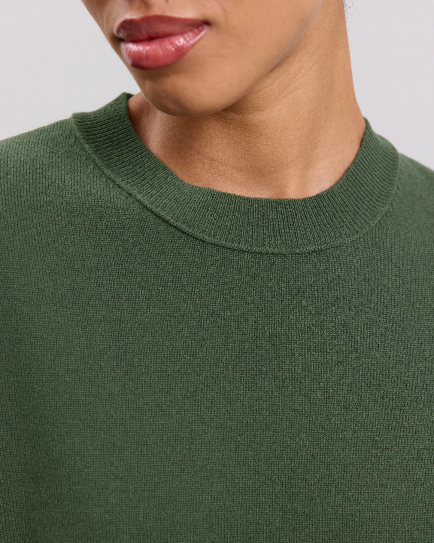 Madel Women's Military Green merino wool & cashmere Sweater