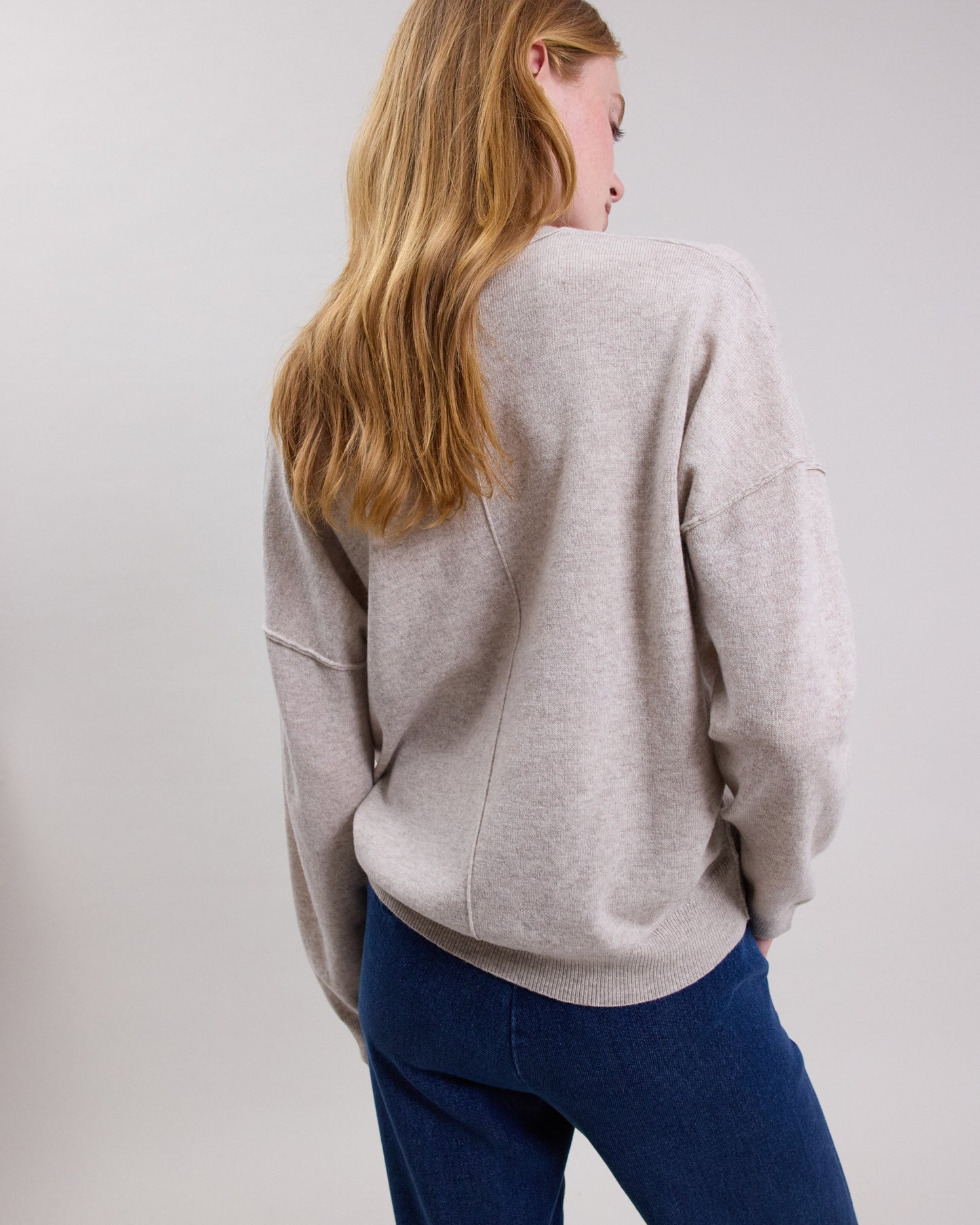 Pull Femme en laine mérinos & cachemire Beige Miju