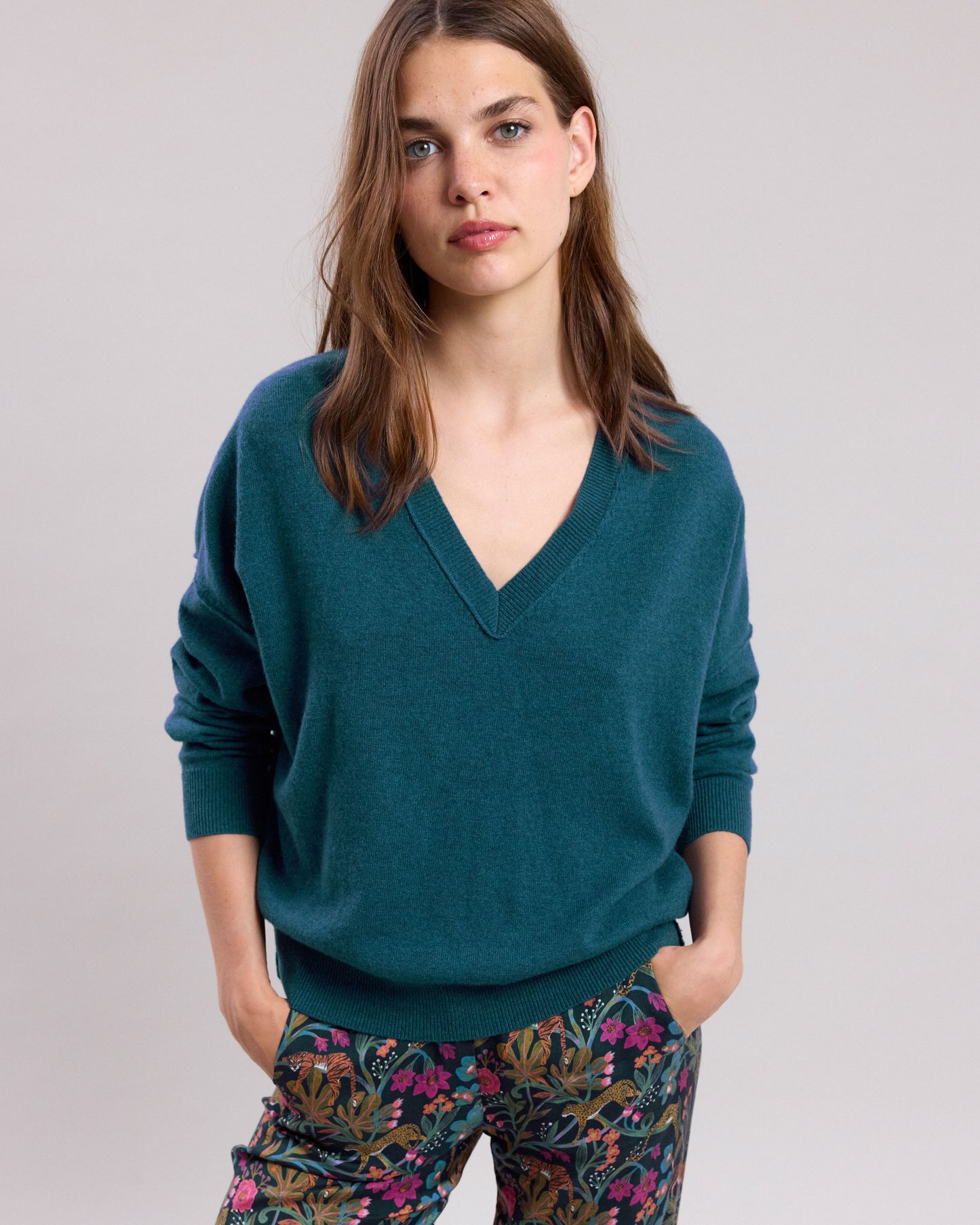 Pull Femme en laine mérinos & cachemire Bleu Polaire Miju