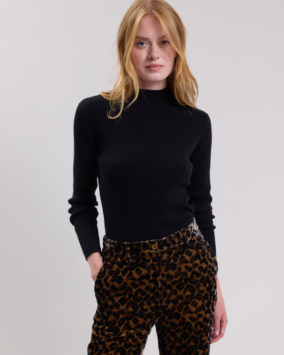 Macia Women's Black merino wool & cashmere Sweater - Image alternative