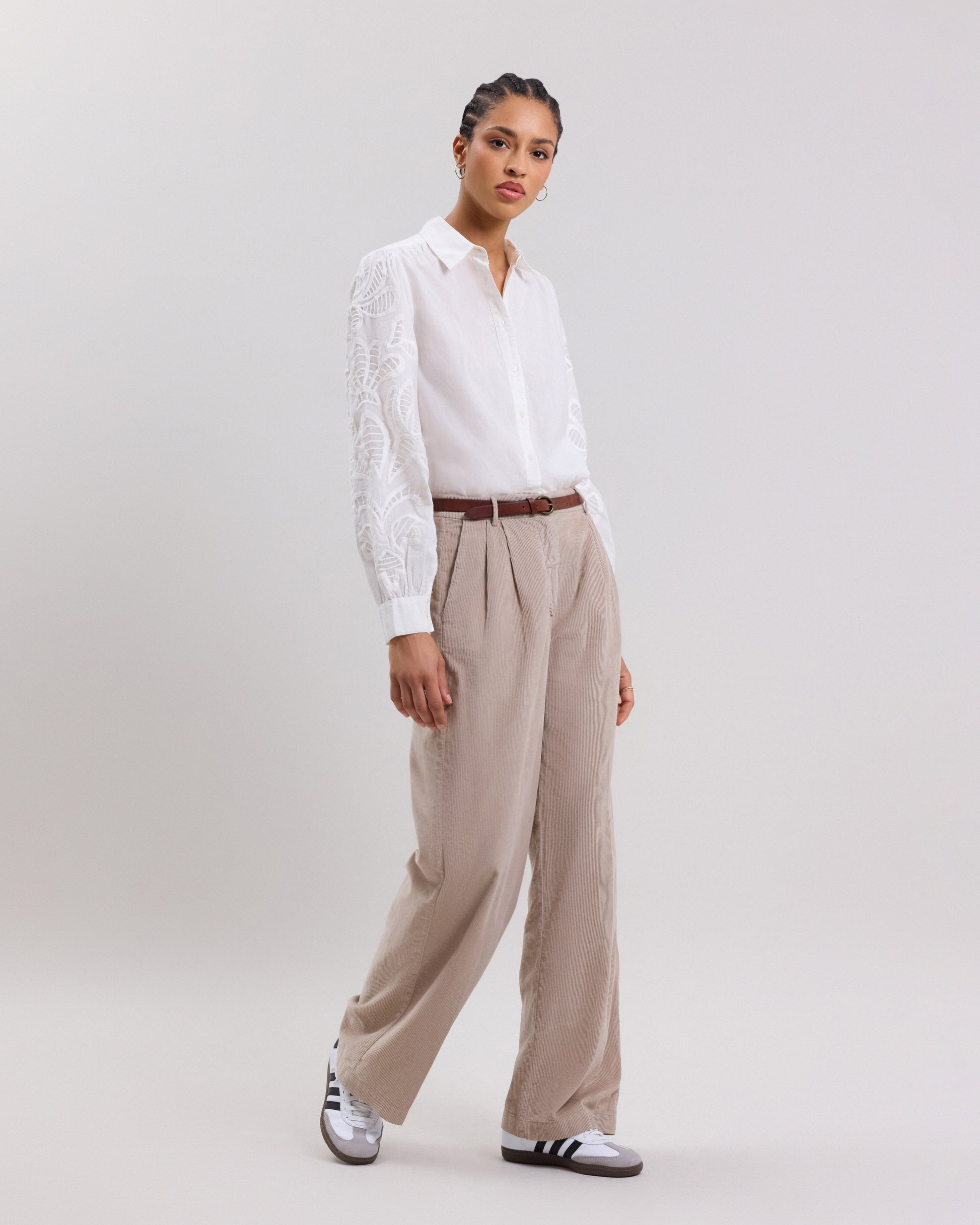 Pantalon Femme en velours côtelé Beige Panache BCPA603-23