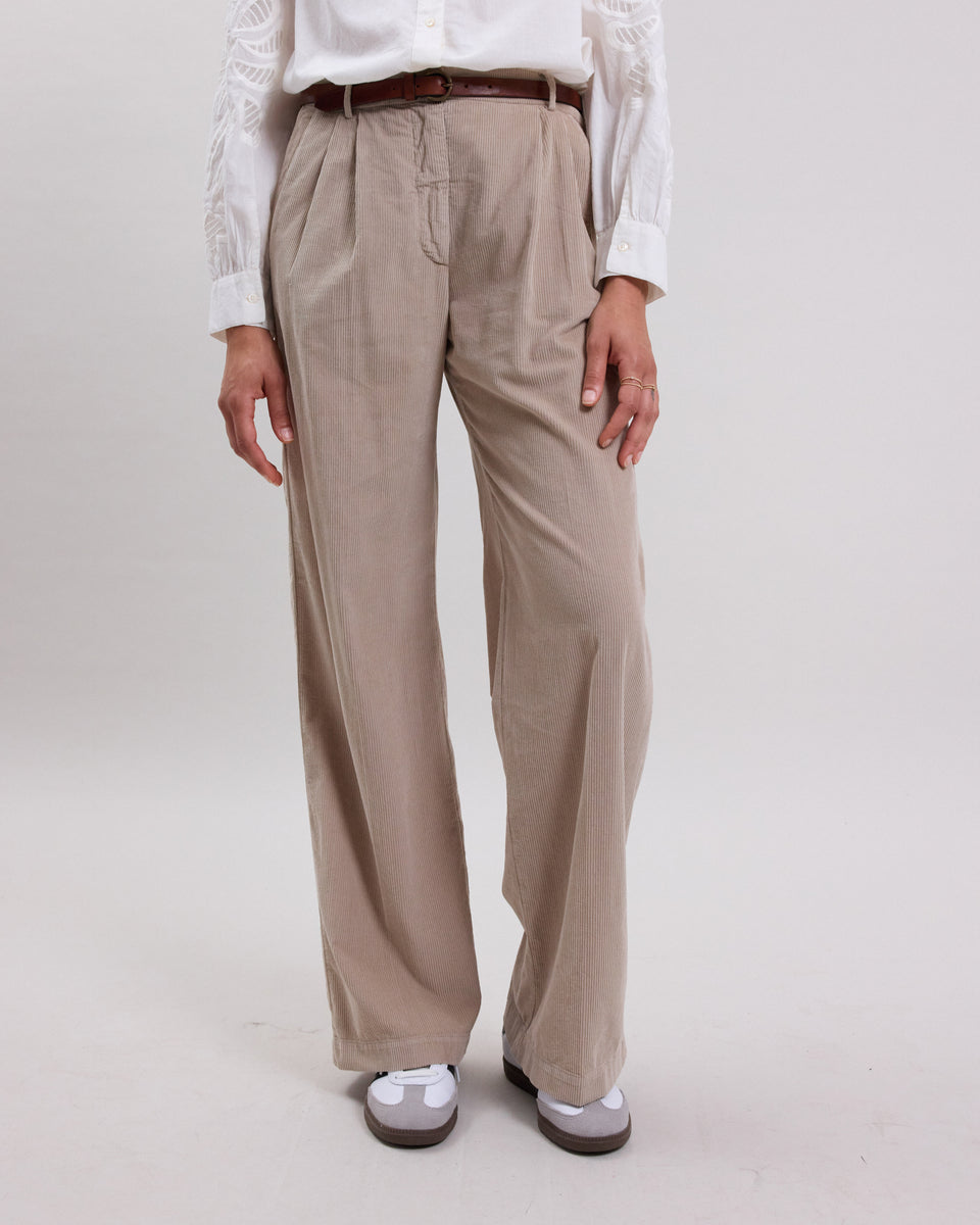 Pantalon Femme en velours côtelé Beige Panache - Image alternative