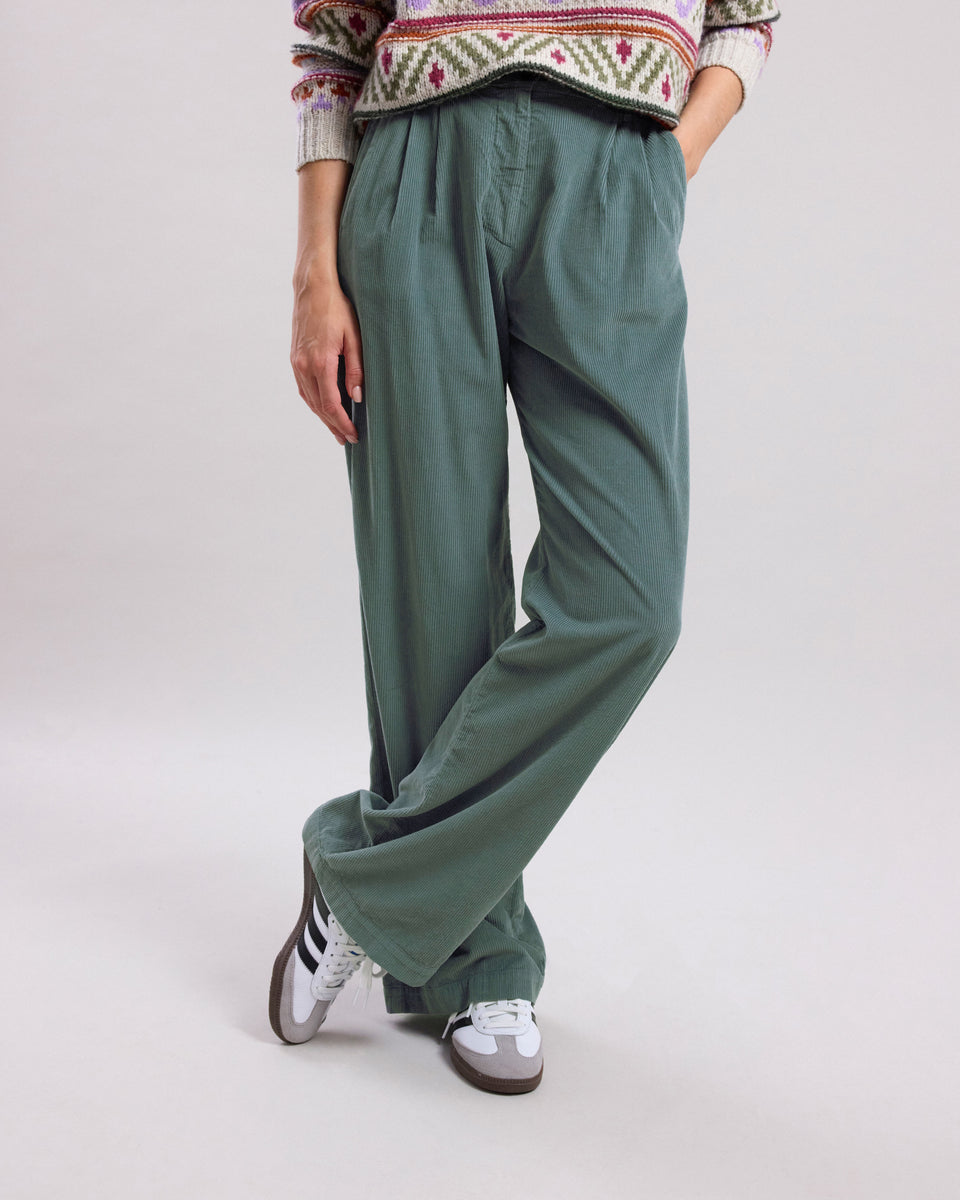 Panache Women's blue corduroy Pants - Image alternative