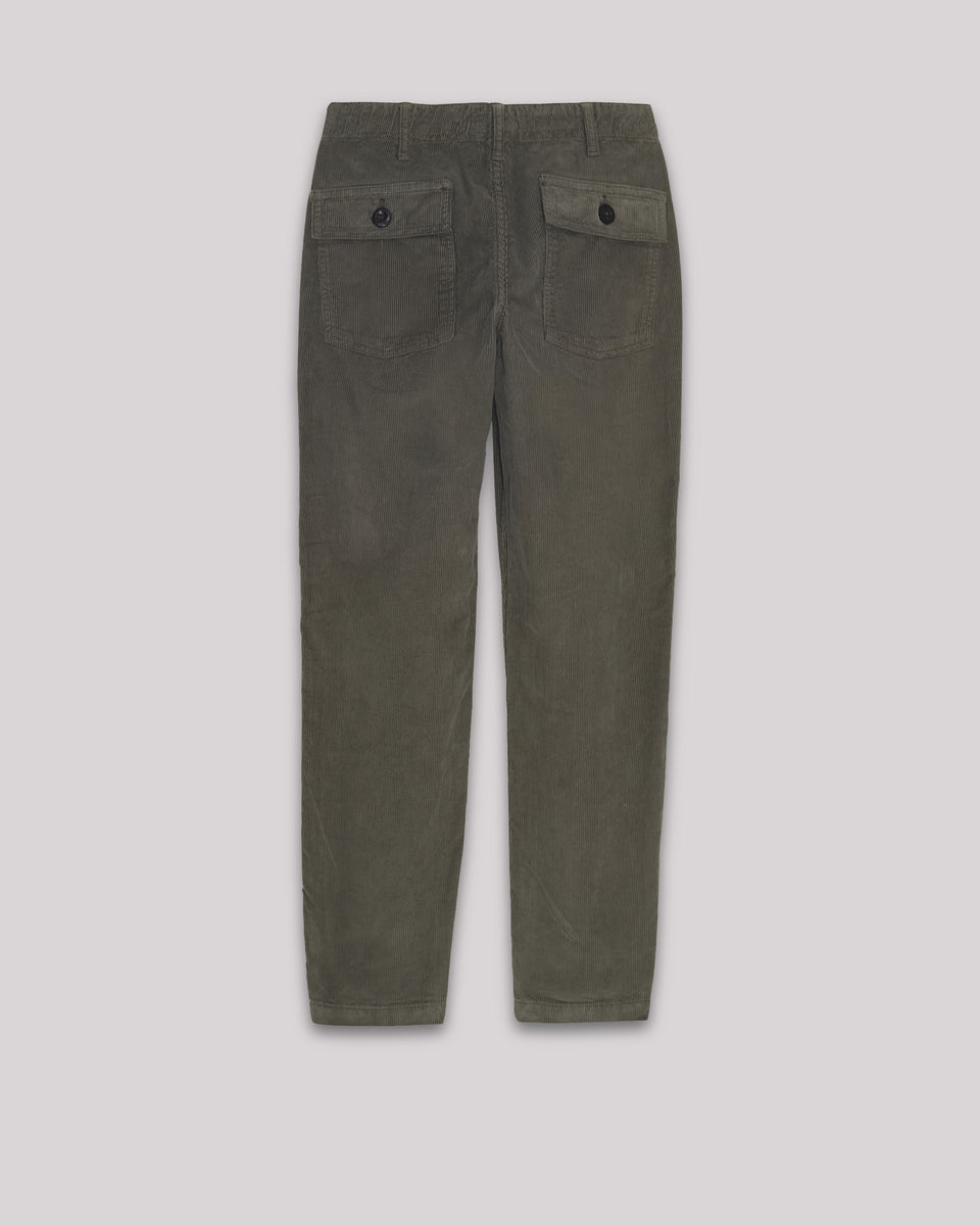 Pantalon Garcon en velours côtelé Olive Fatigue - Image alternative