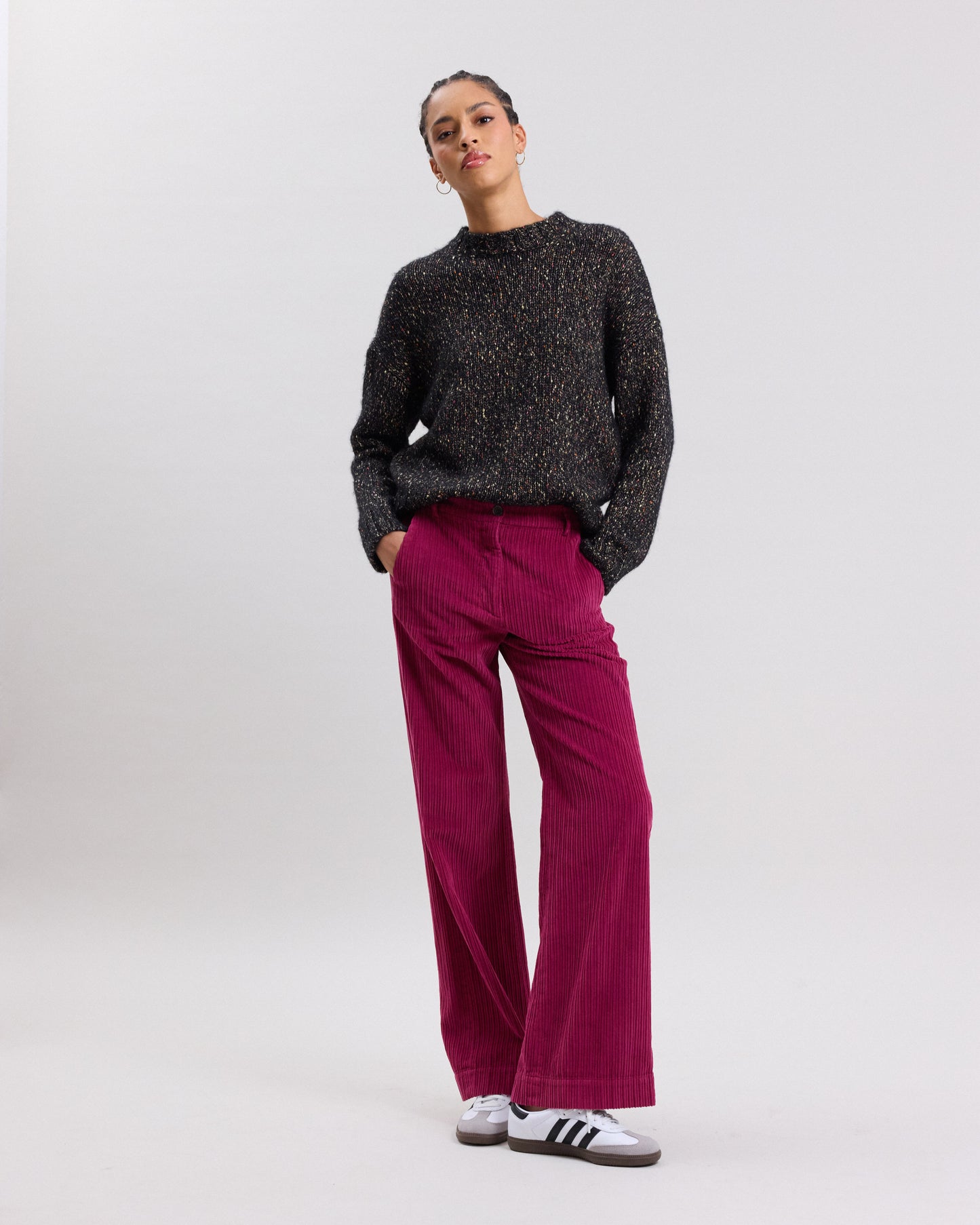 Pantalon Femme en velours côtelé Framboise Pandore