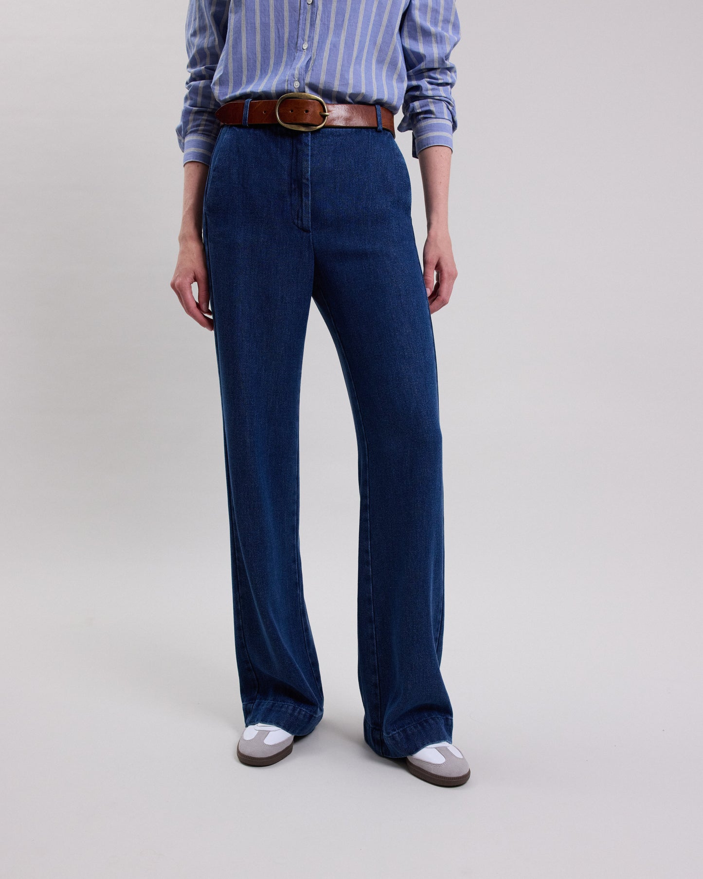 Pantalon Femme en lyocell Bleu Pandore