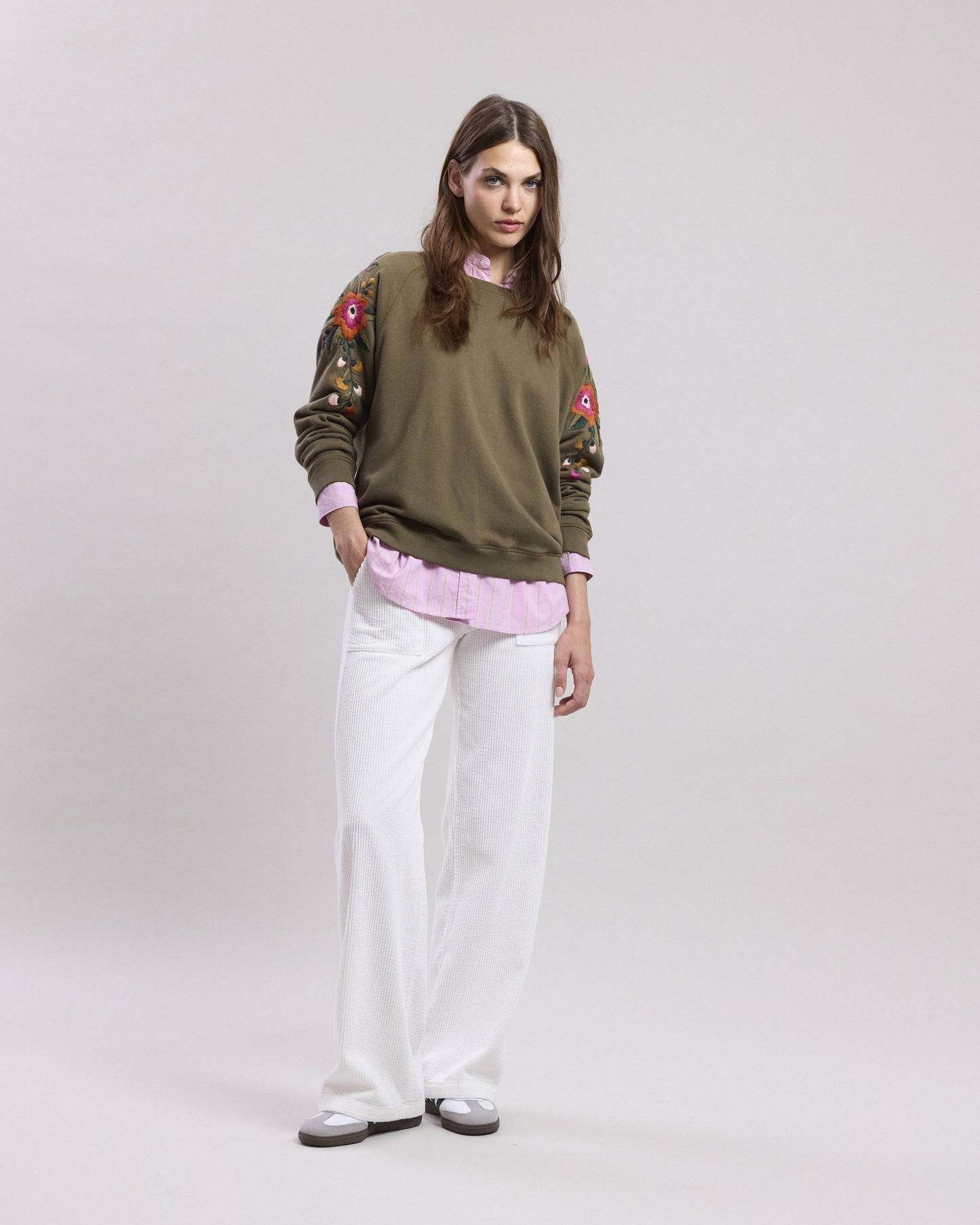 Patel Women's off-white corduroy Pants