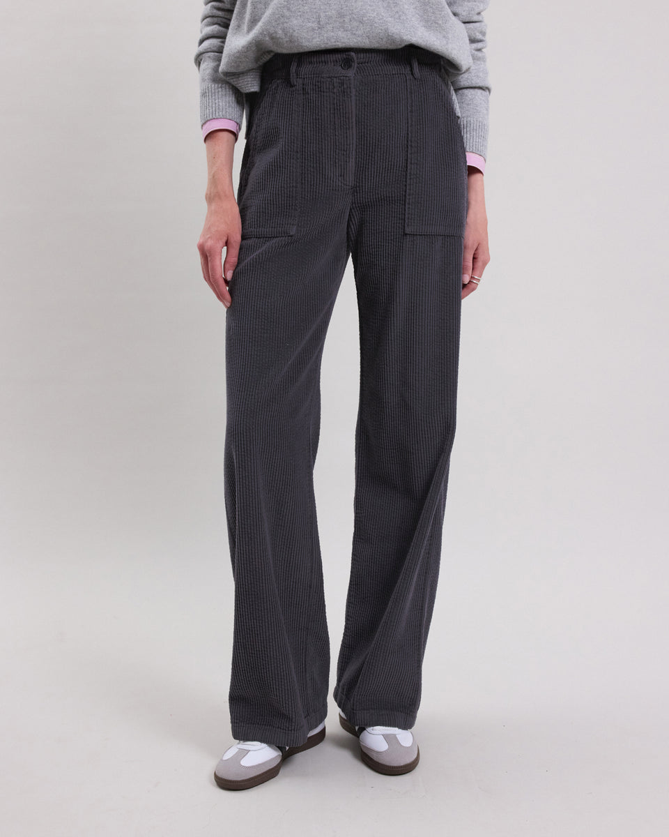 Patel Women's anthracite corduroy Pants - Image alternative