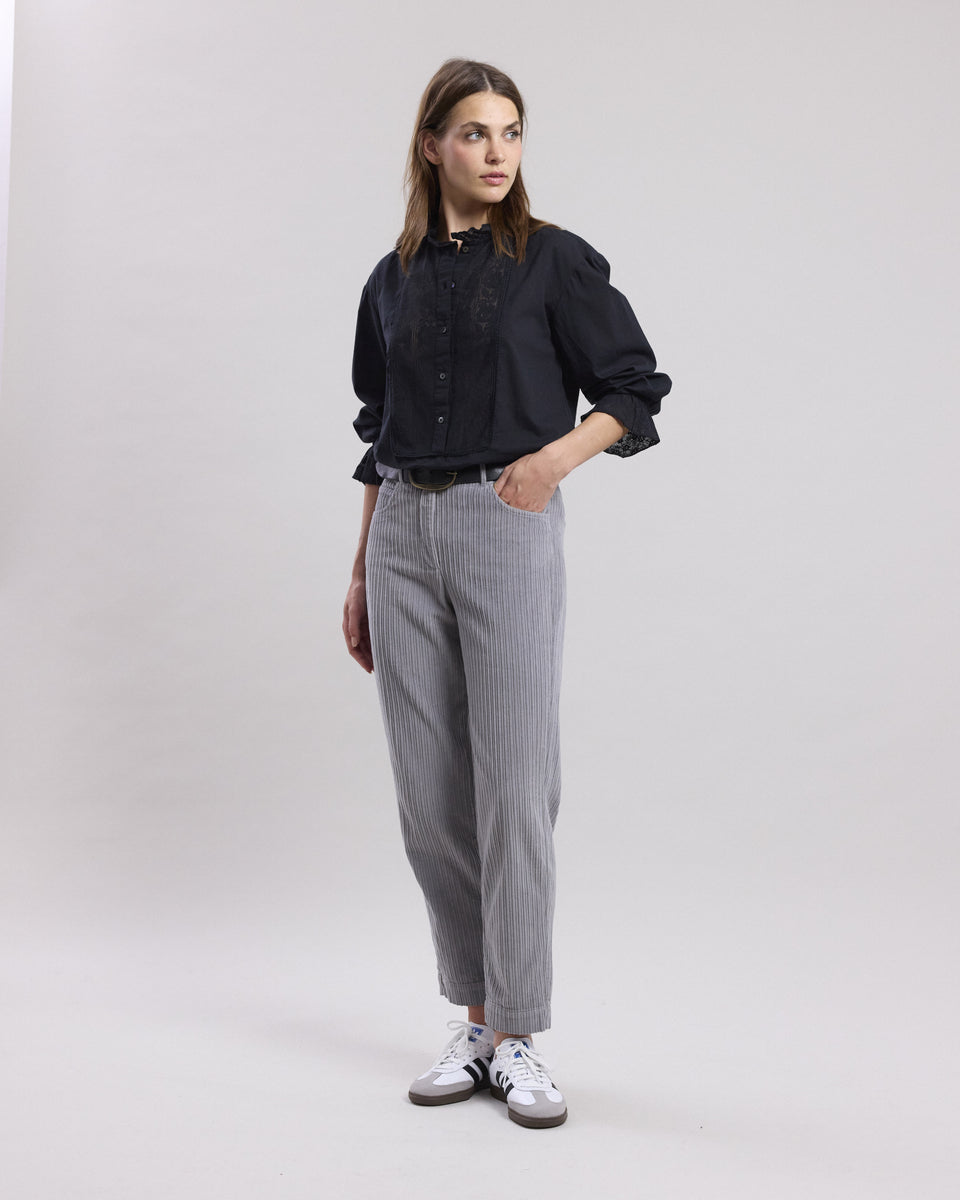 Pepite Women's gray corduroy Pants - Image principale