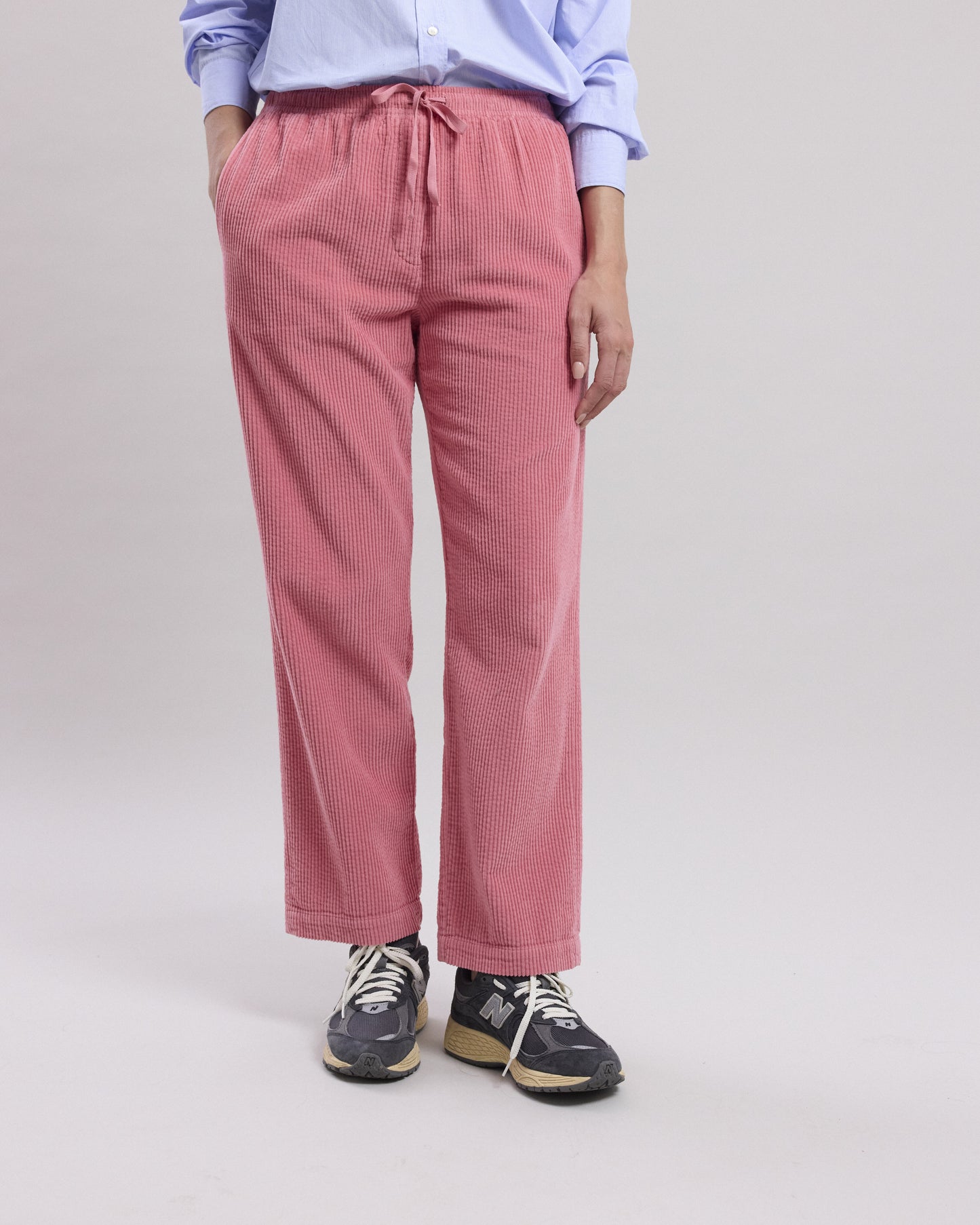 Pantalon Femme en velours côtelé Rose Poudré Peyo