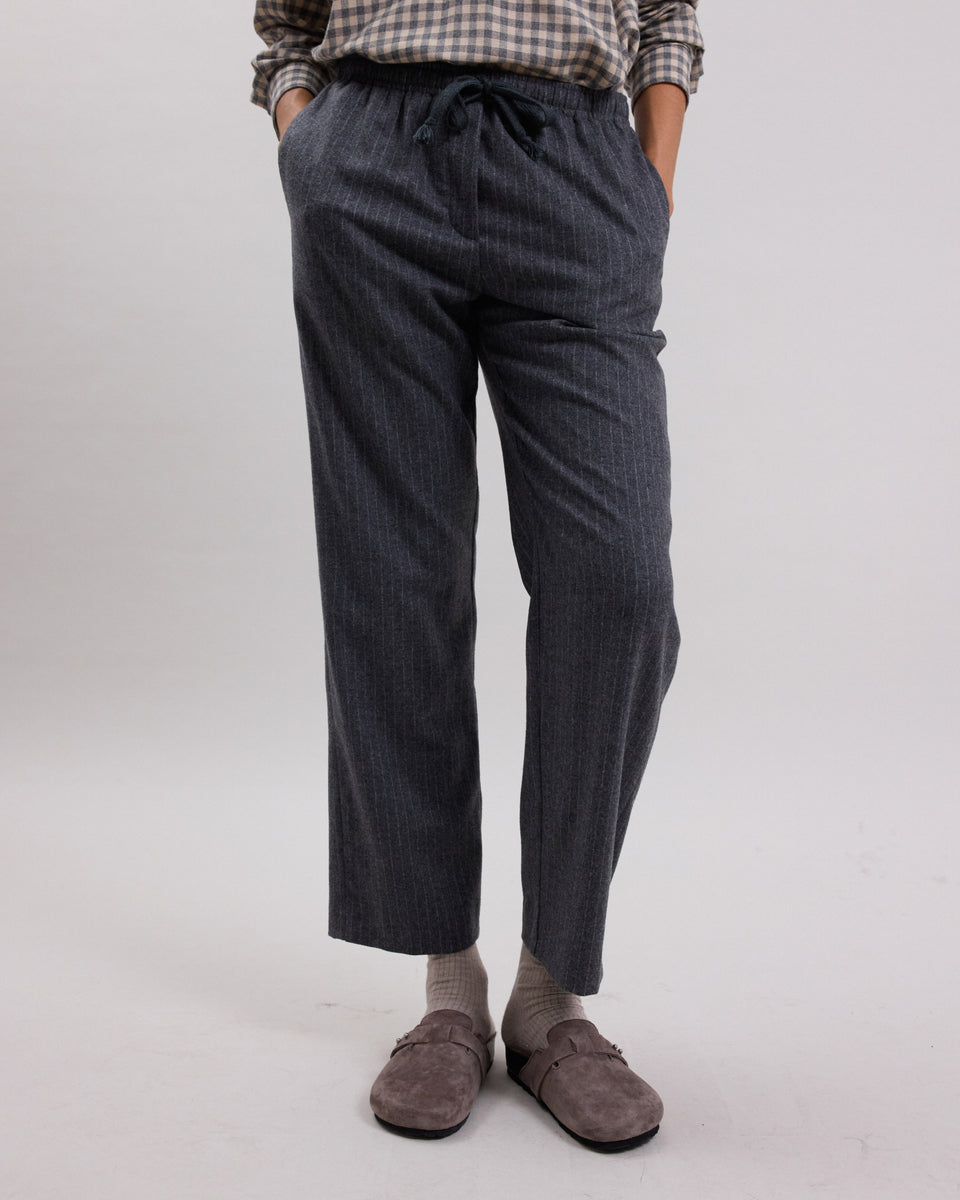 Peyo Women's gray striped virgin wool blend Pants - Image alternative