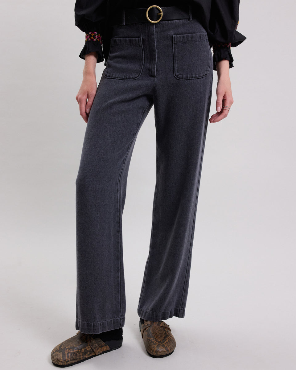 Pantalon Femme en lyocell Gris Poli - Image alternative