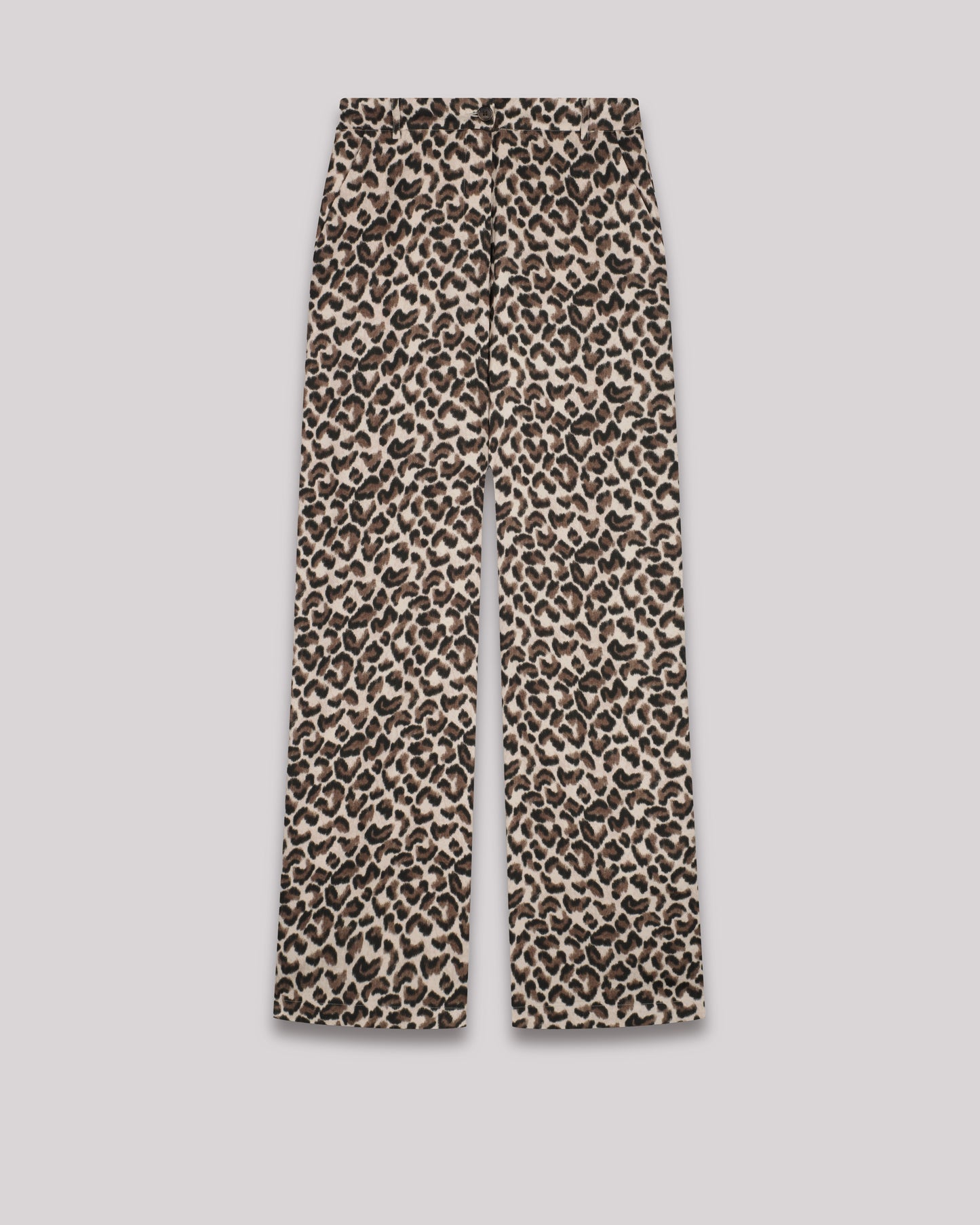 Positano Women's beige & brown leopard print viscose Pants