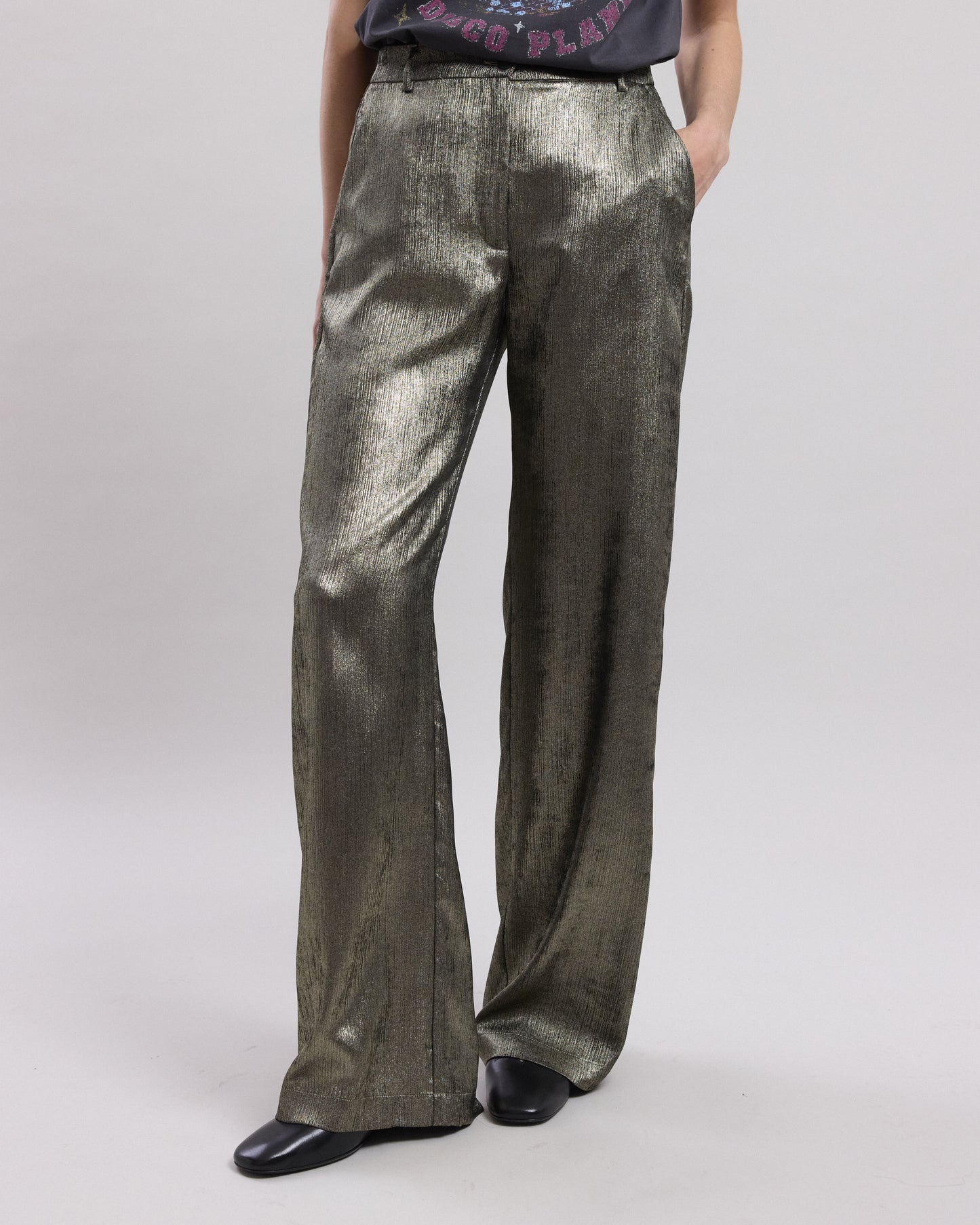 Pantalon Femme en lamé Or Positano BCPO628-01