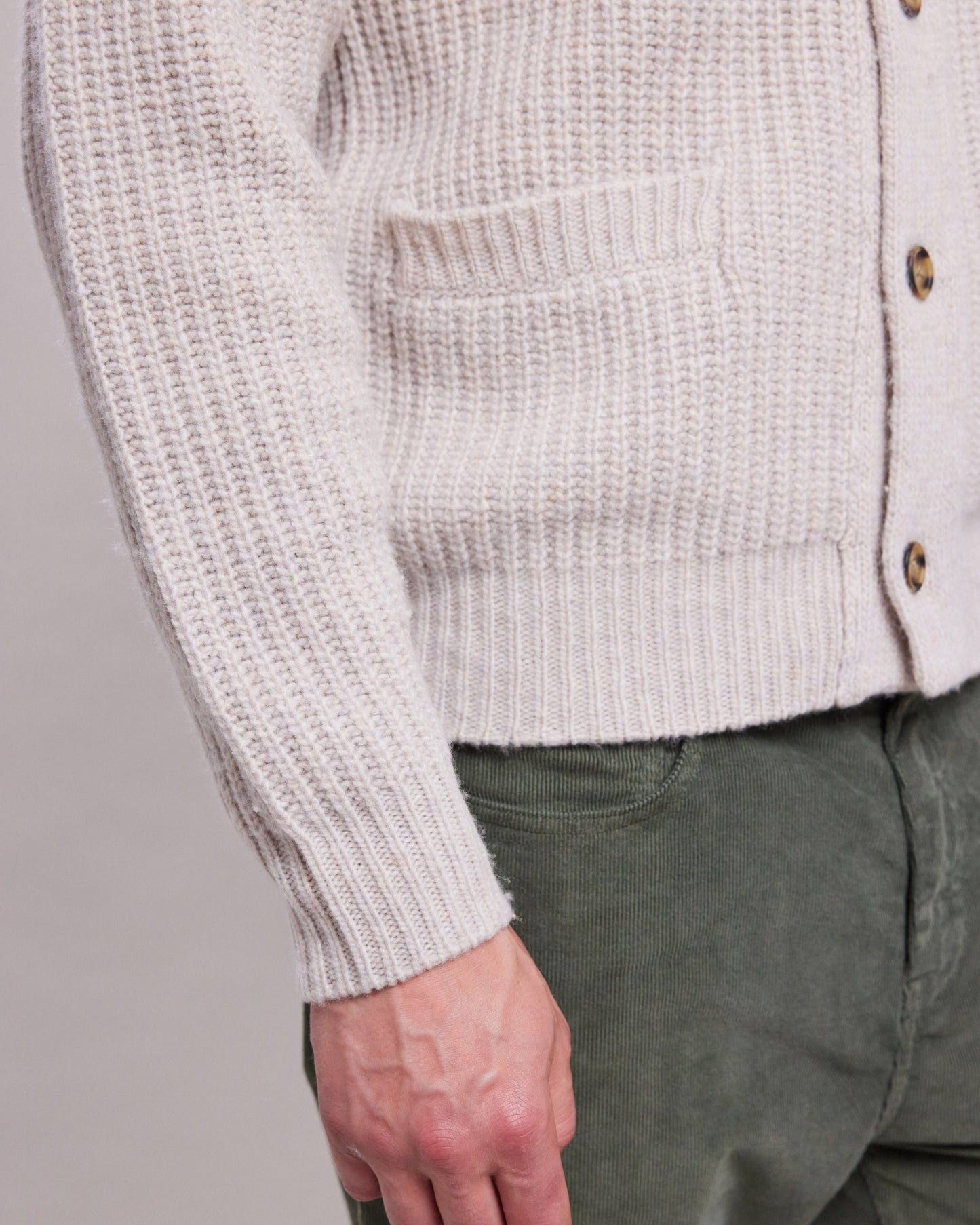 Shawl Men's Off-White alpaca & yak wool Cardigan