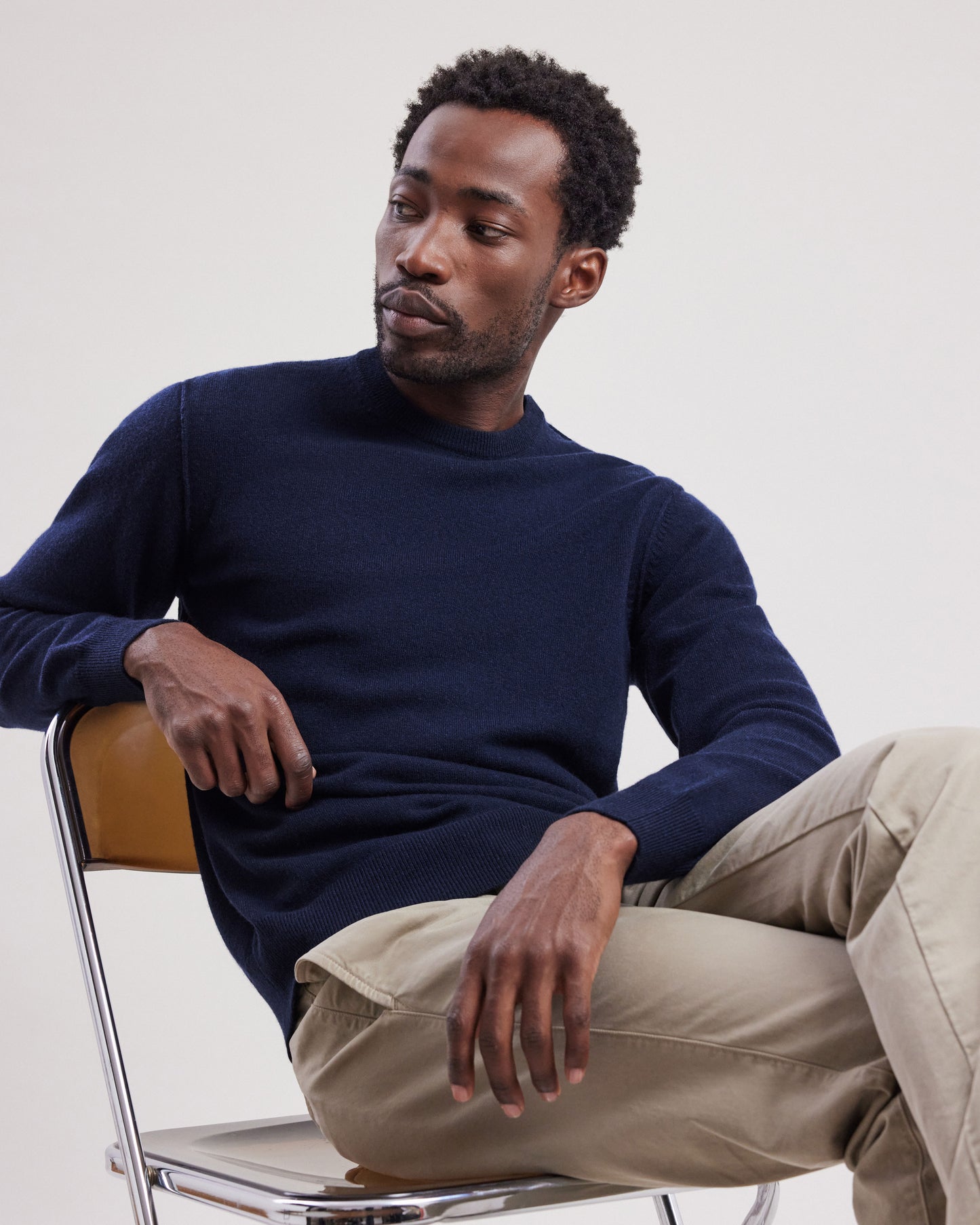 Men's Navy Blue wool & cashmere Sweater