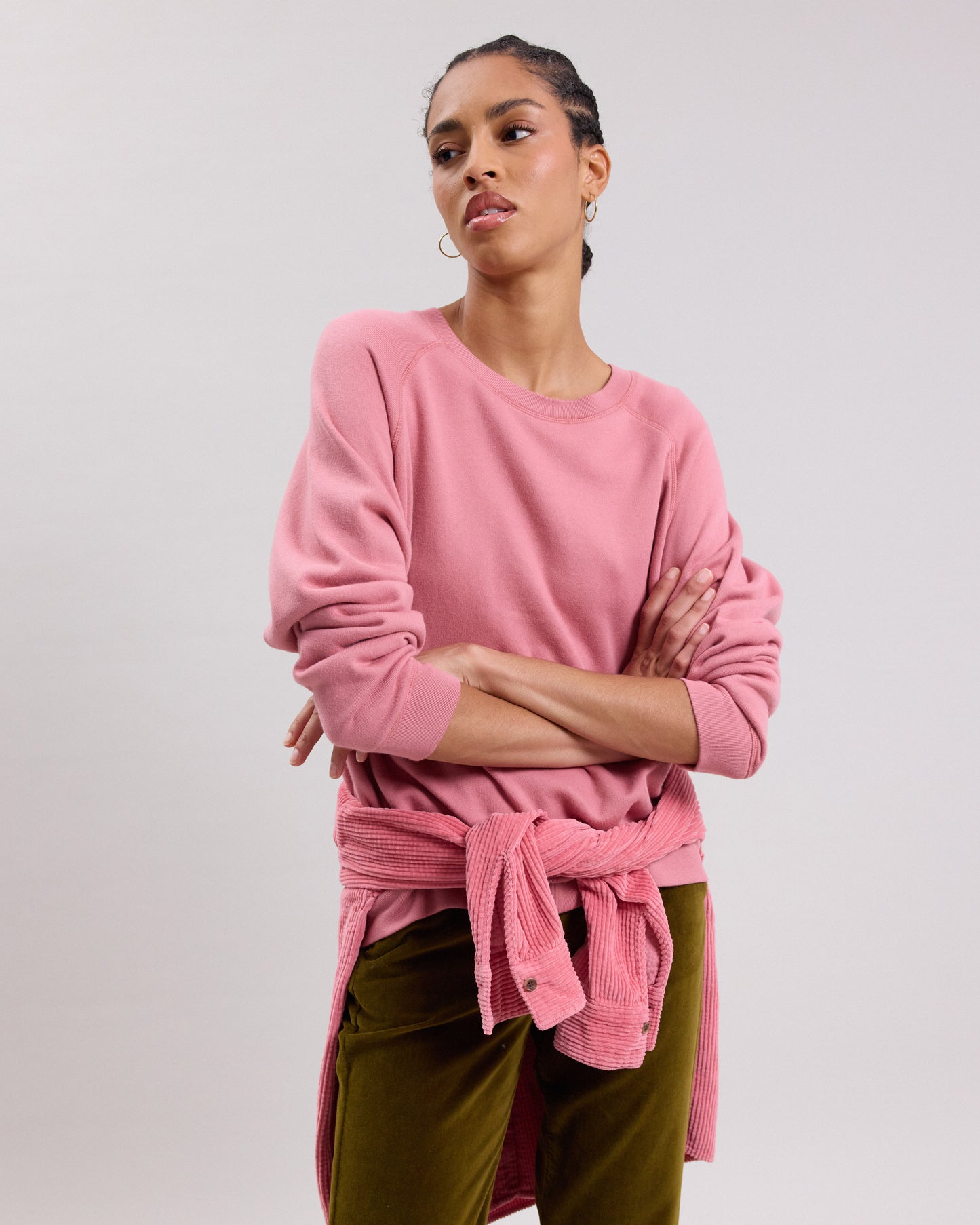 Sweatshirt Femme en coton & modal Rose Tavetti