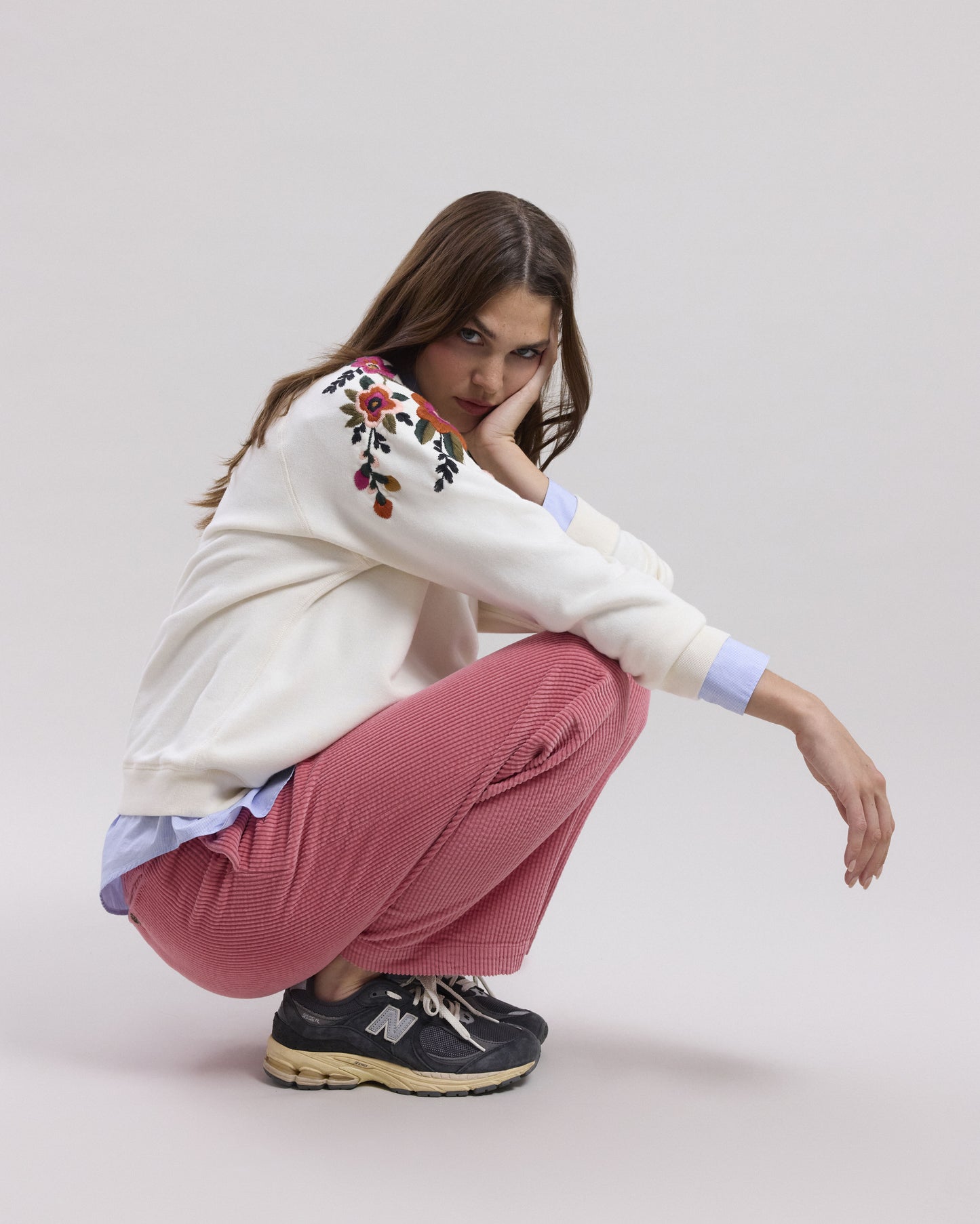 Sweatshirt Femme en coton & modal Ecru Tapucine