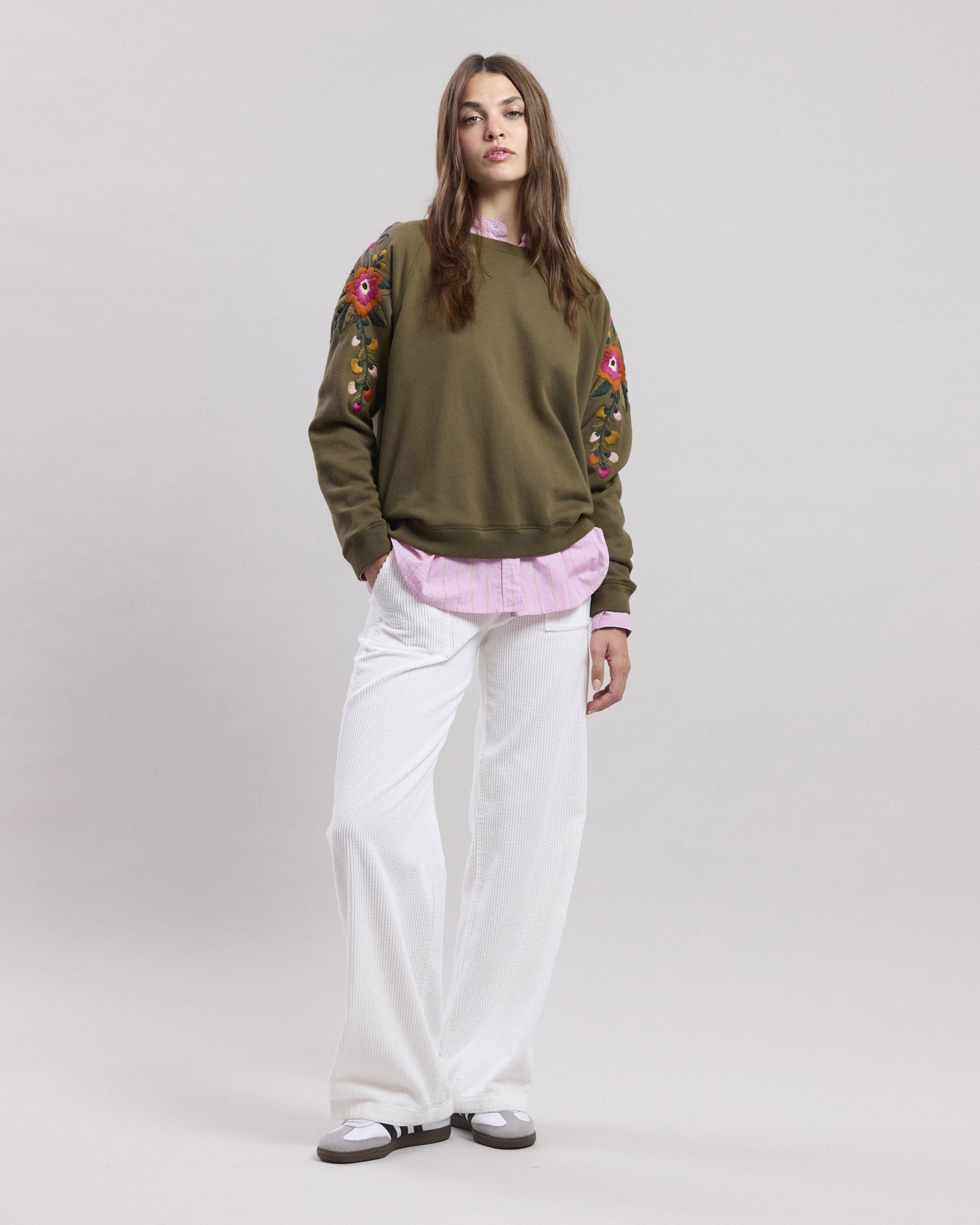 Sweatshirt Femme en coton & modal Vert Militaire Tapucine