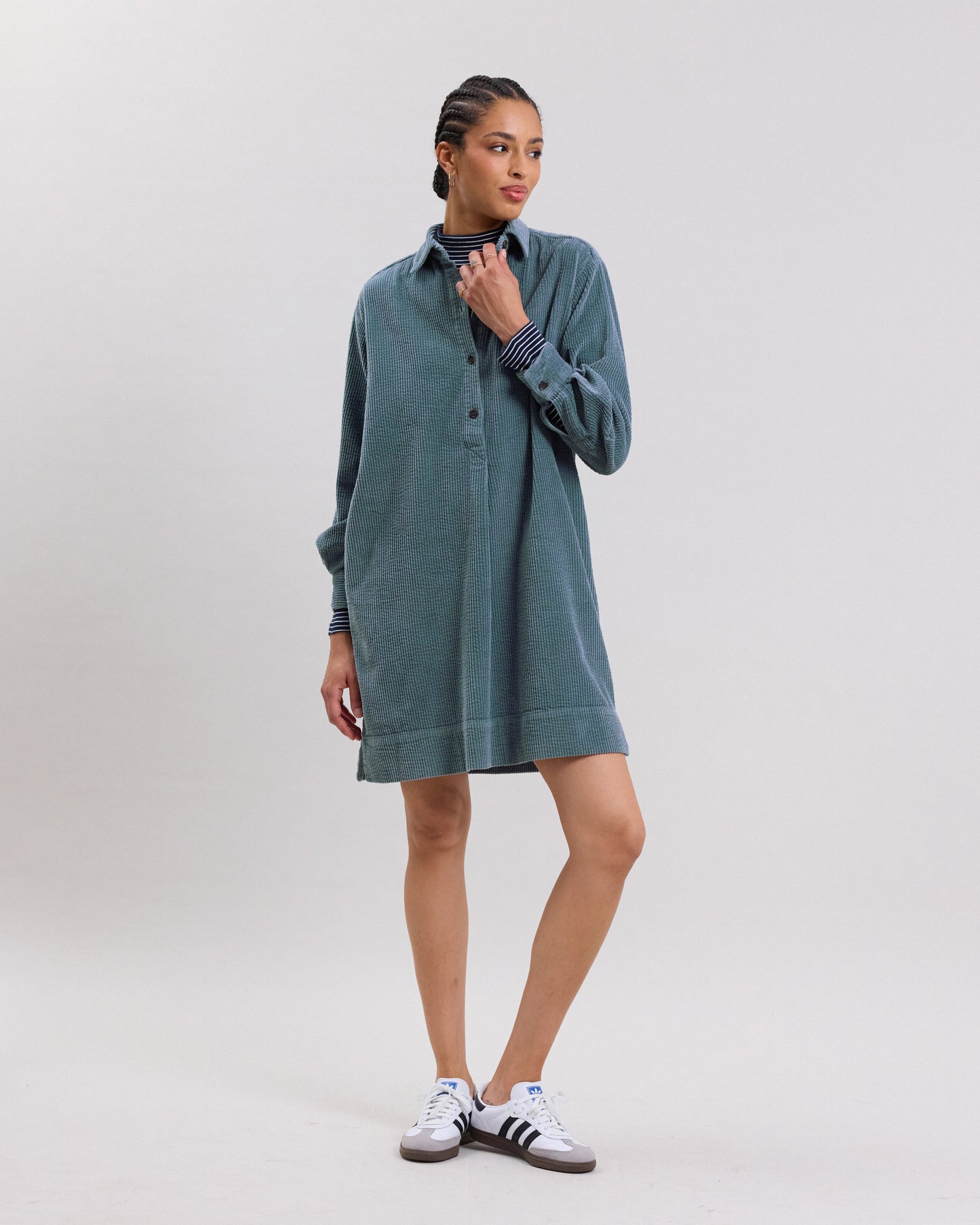 Robe Femme en velours côtelé Bleu Rodwell