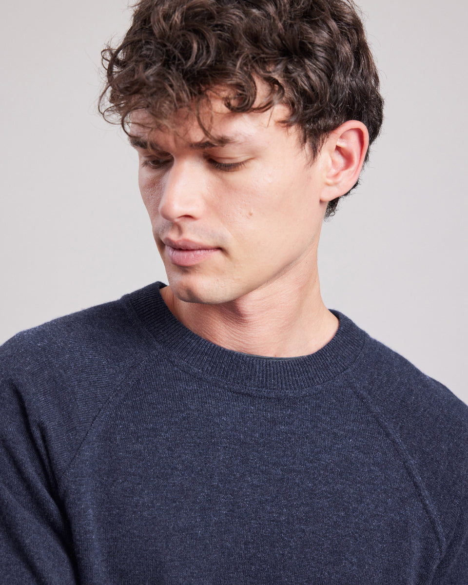 Men's Indigo wool & cashmere Sweater - Image alternative