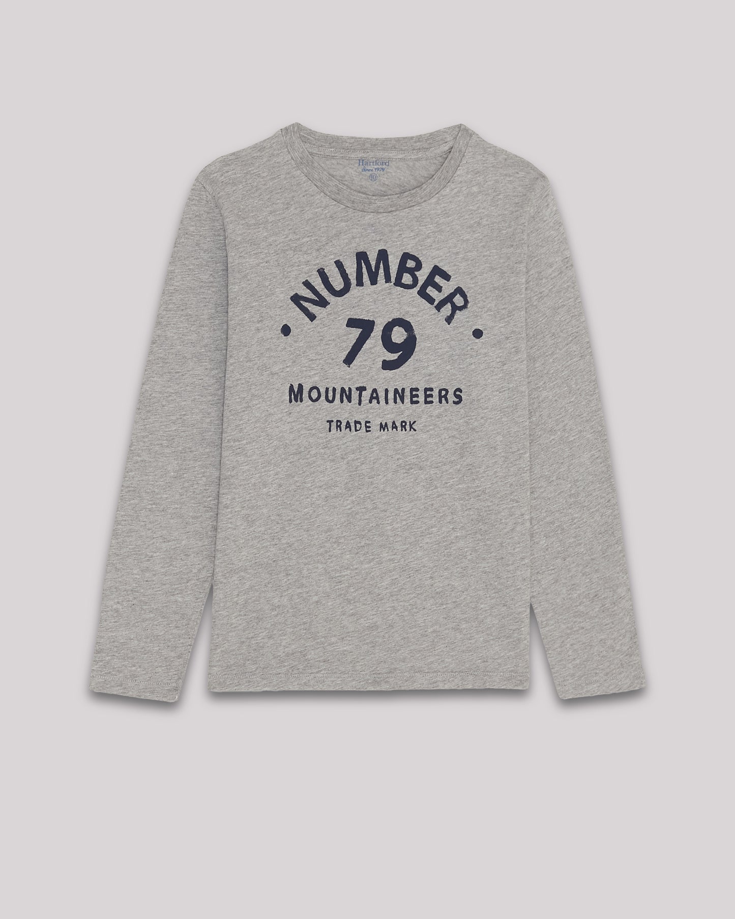 79 Moutaineers Boy's Heather Gray cotton slub "79" print T-shirt