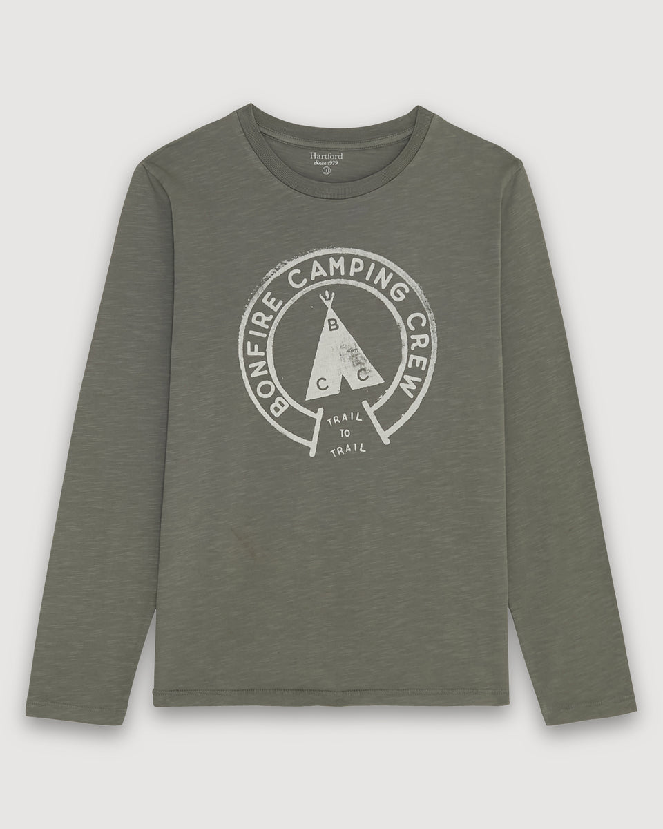 Bonfire Boy's Military Green cotton slub 