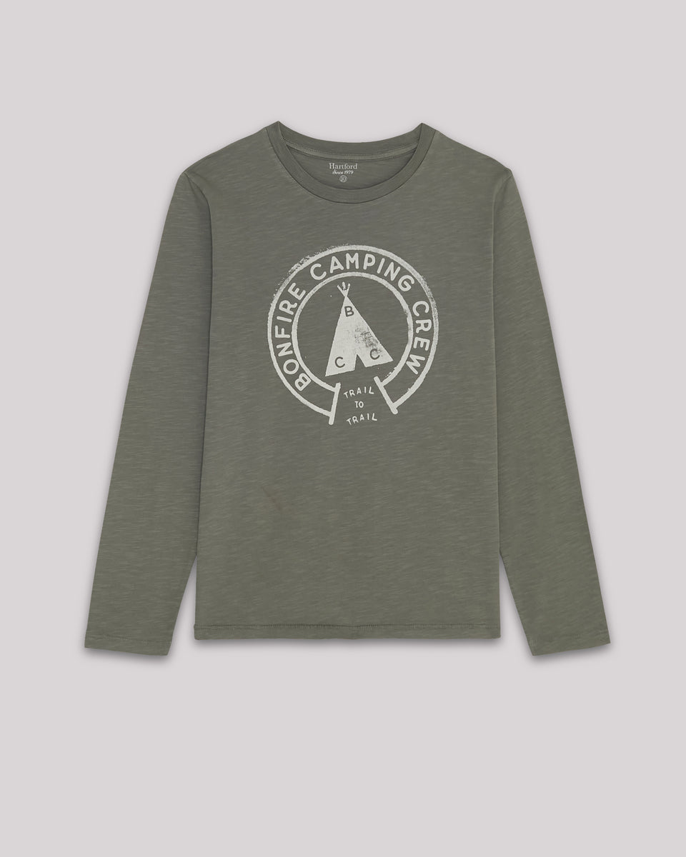 Bonfire Boy's Military Green cotton slub 